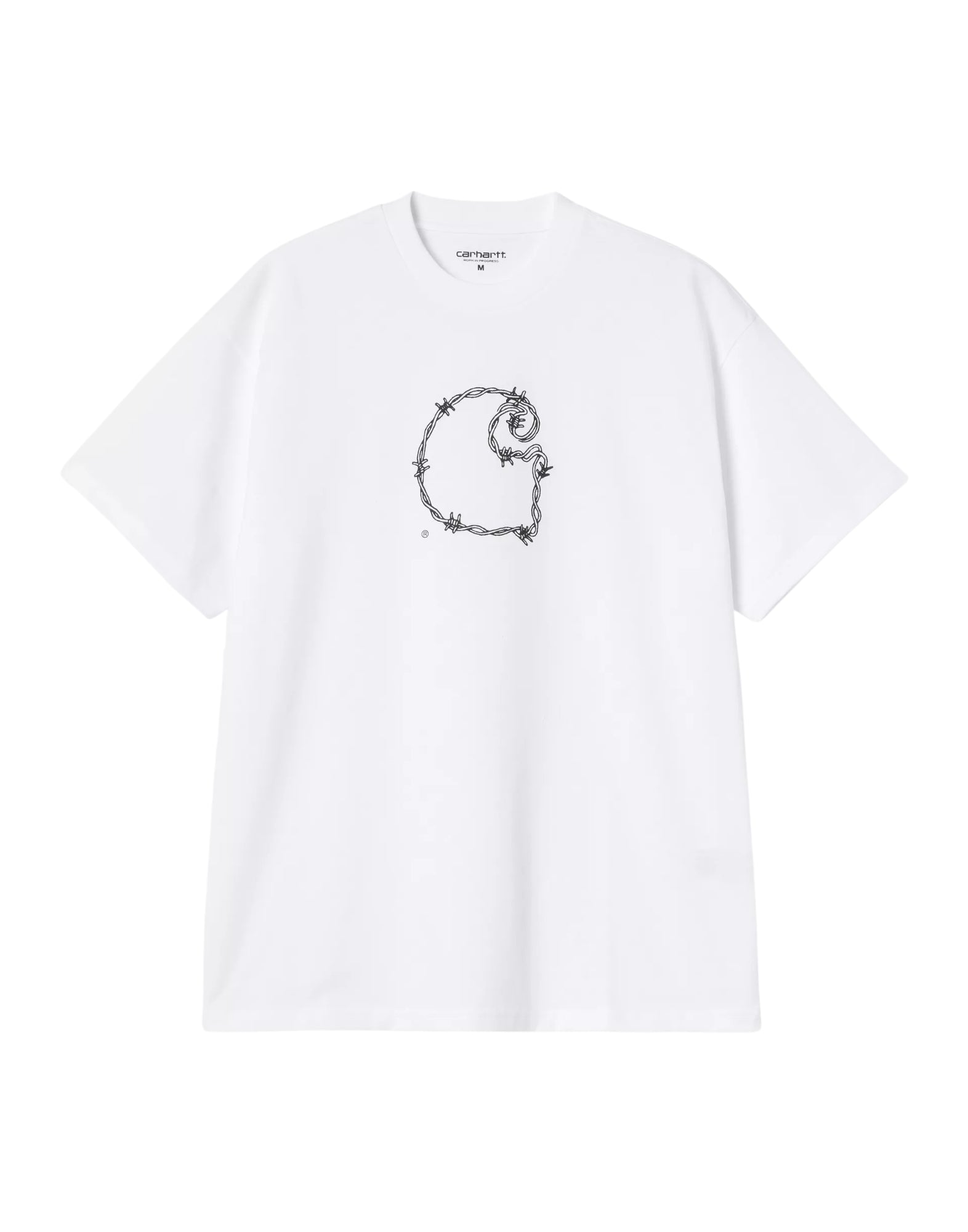 Carhartt WIP S/S Barbwire C T-Shirt – White Cotton Graphic Tee I036237 02.XX