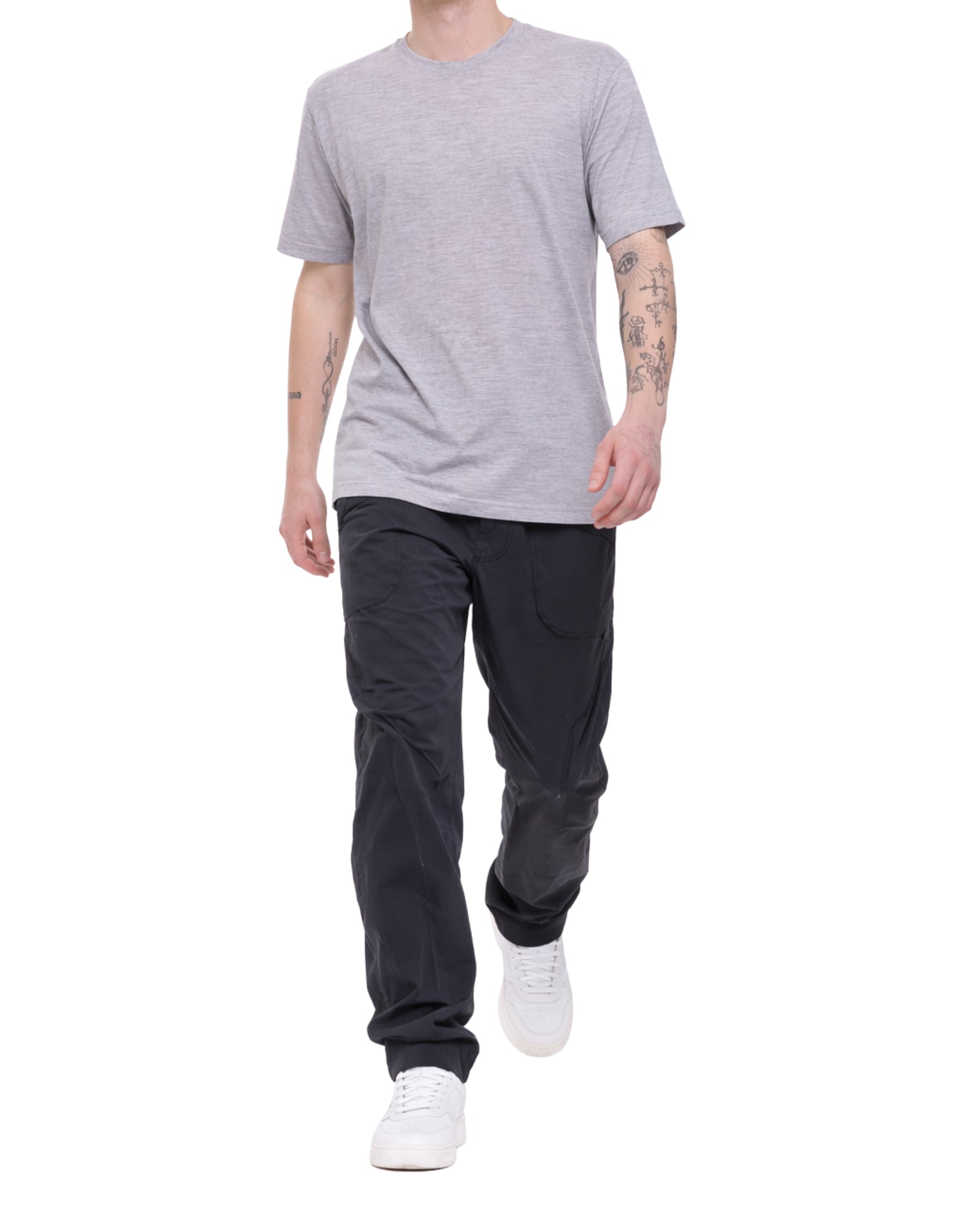 Albeni 1905 Men’s Virgin Wool T-Shirt Grey Melange AUT-25 086 GREY WOOL T-SHRT