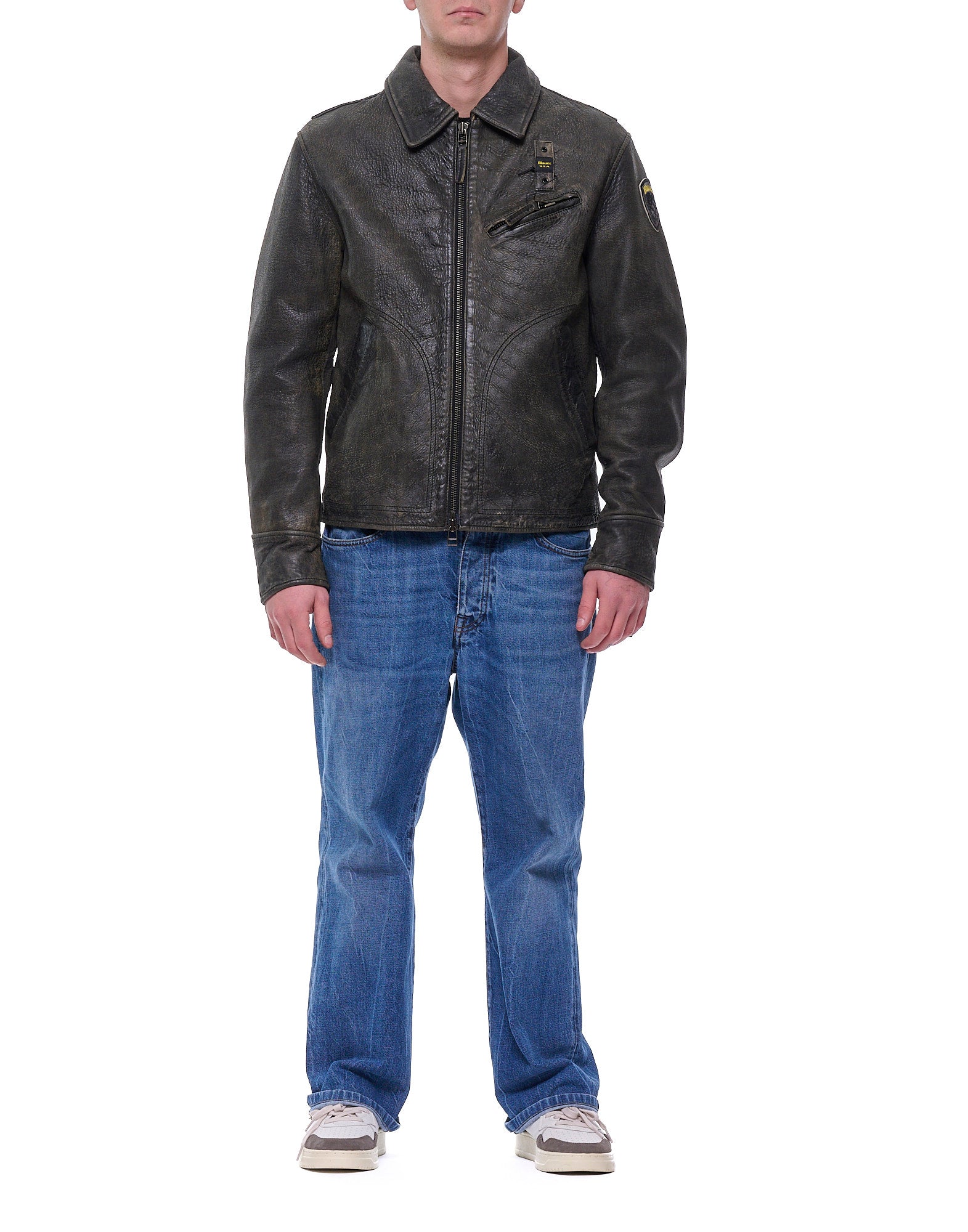 2313-7336 BLACK LEATHER JACKET - Giacche - Blauer