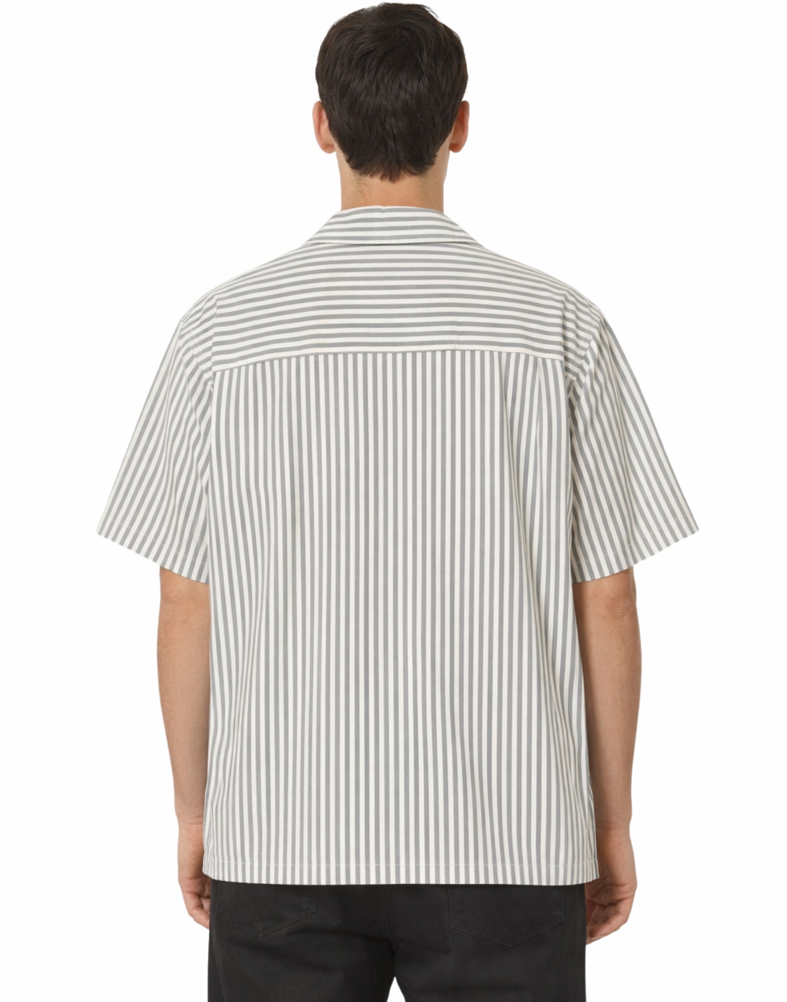 Carhartt WIP S/S Leavel Shirt – Seersucker Striped Shirt Blue River/Wax Man I036203 3K5XX