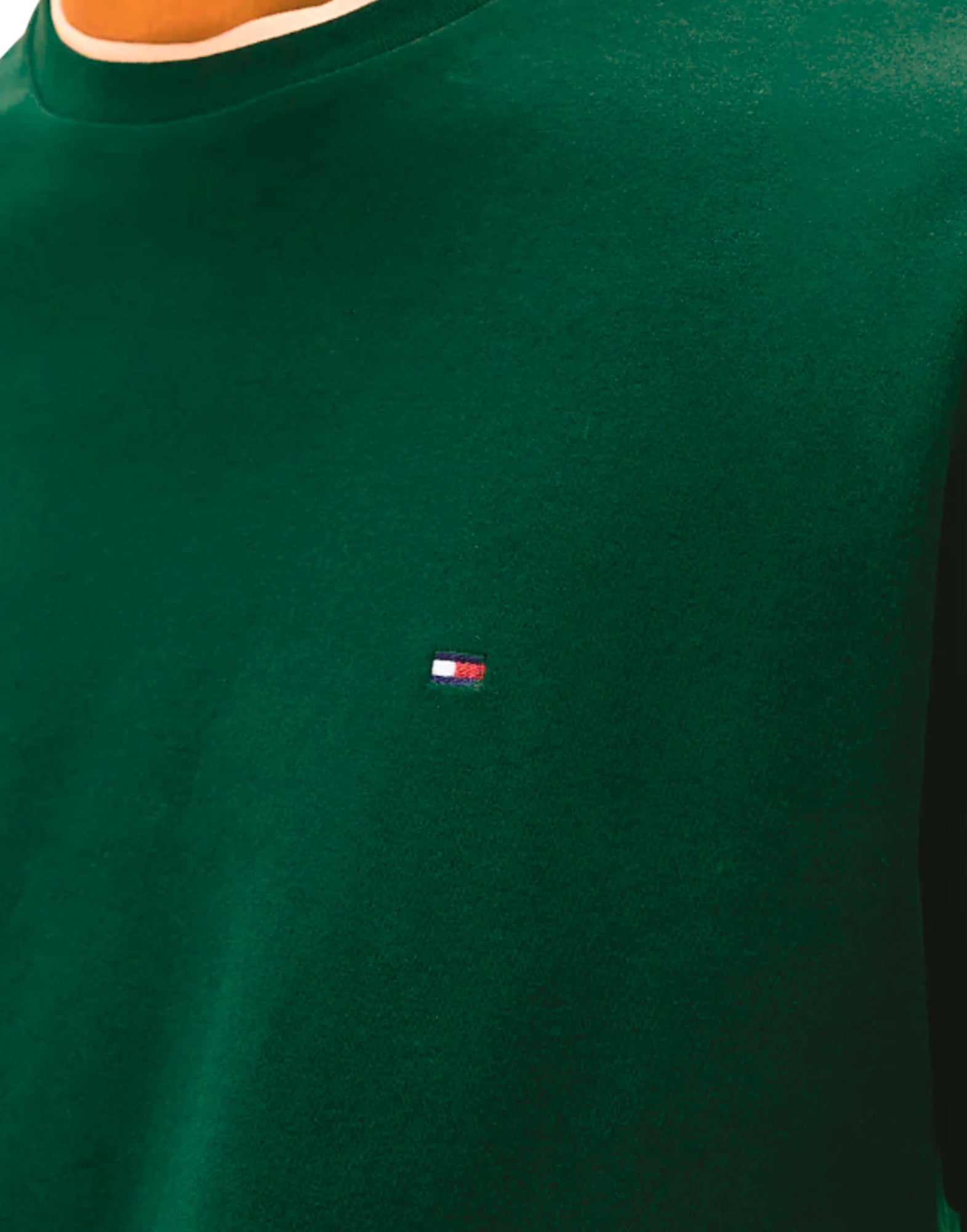 T-shirt man MW0MW37508 L4F LIGHT INTERLOCK NOUVEAU GREEN TOMMY HILFIGER