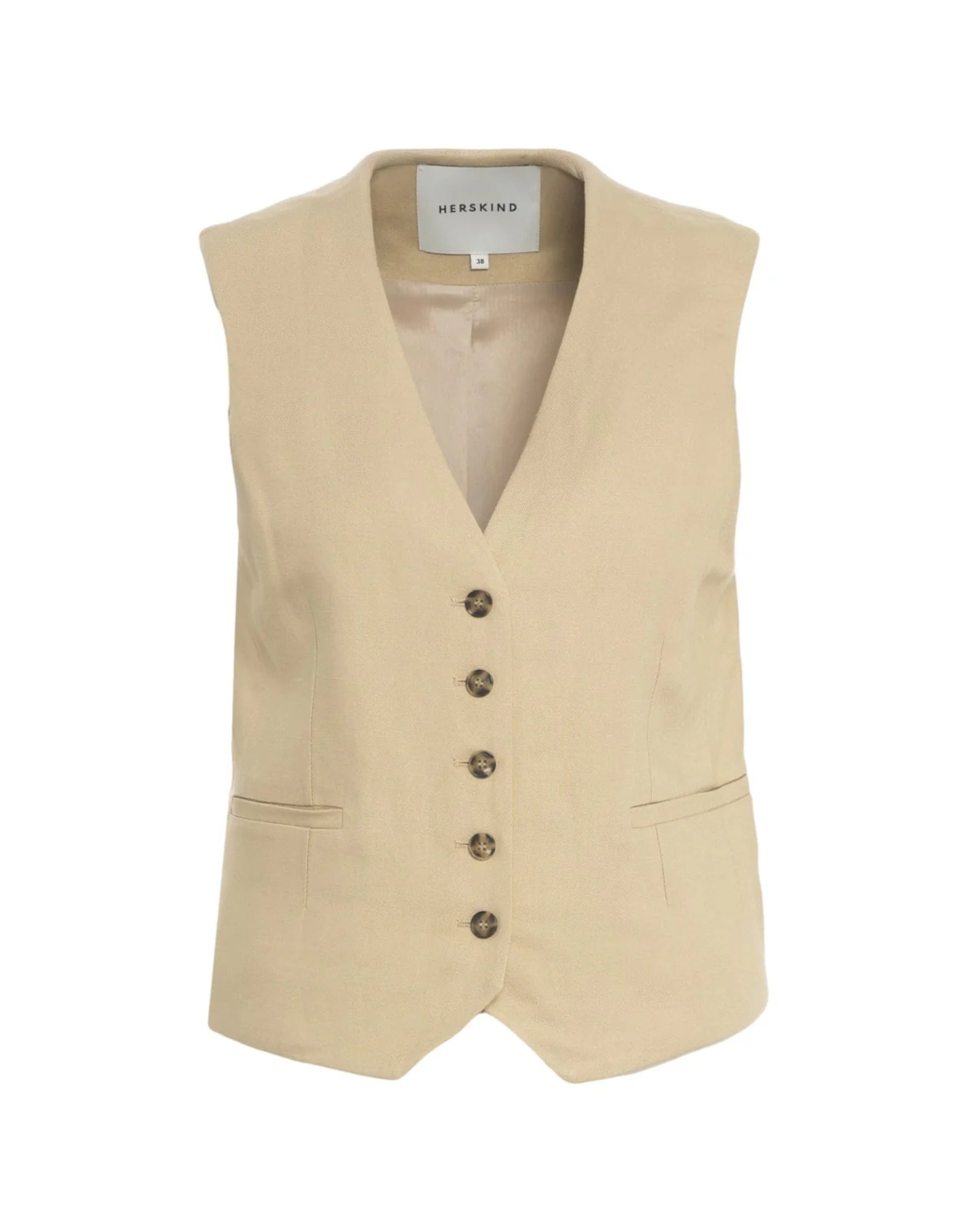 Vest Woman 5505840 014 DOBLE UP BEIGE HERSKIND