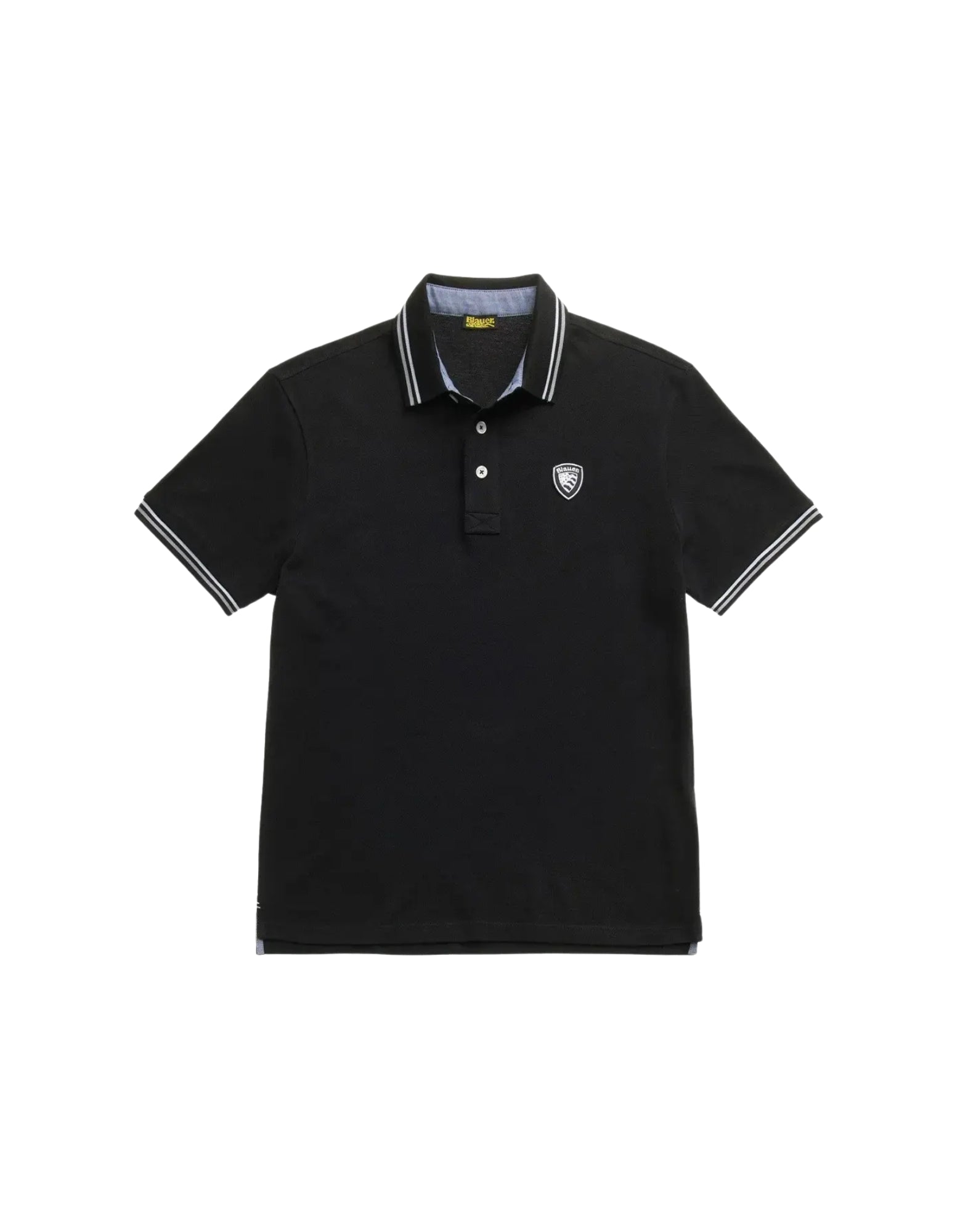Blauer Agassis Cotton Polo Shirt with Contrast Tipping – Black Men’s 26SBLUT02293-006801 999