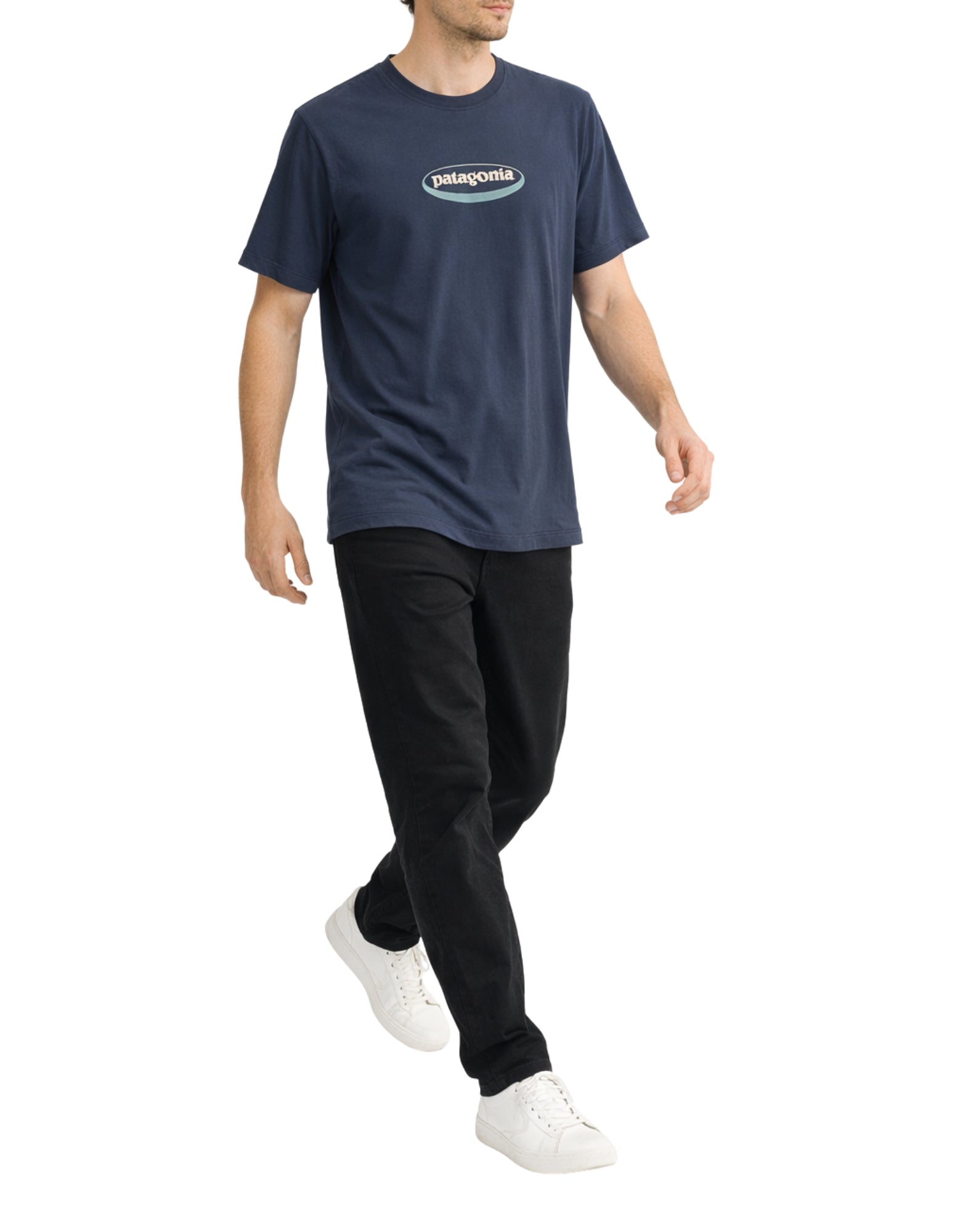 Patagonia 95 Oval Logo T-Shirt New Navy Kaleido Men’s 37847 NNKO