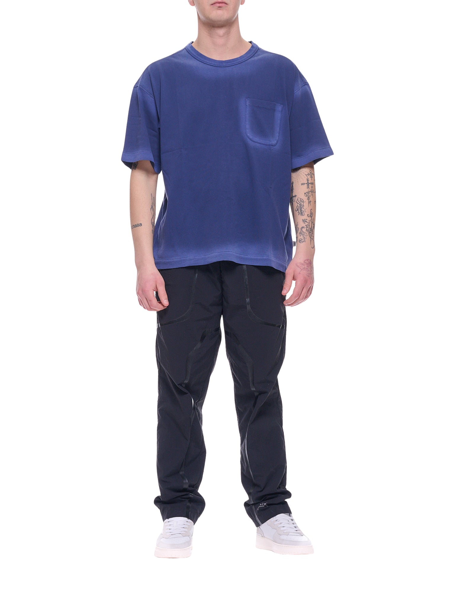 YouMustCreate Triple Pocket Men’s T-Shirt Blue P6AAE 40 BLUE