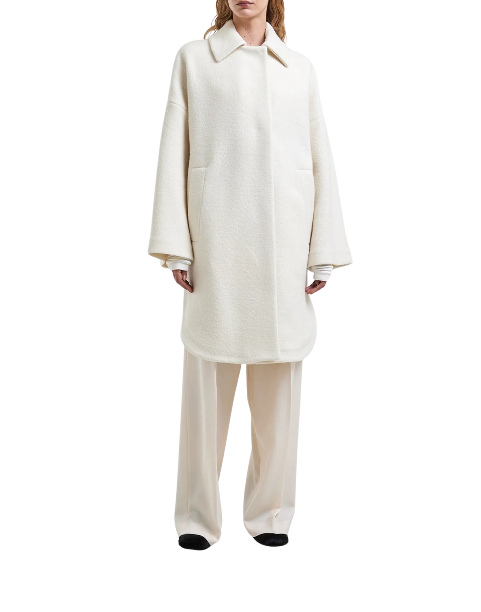 I784 3333 CAPPOTTO BIANCO IN LANA MONTELEONE - Cappotti - Hevo