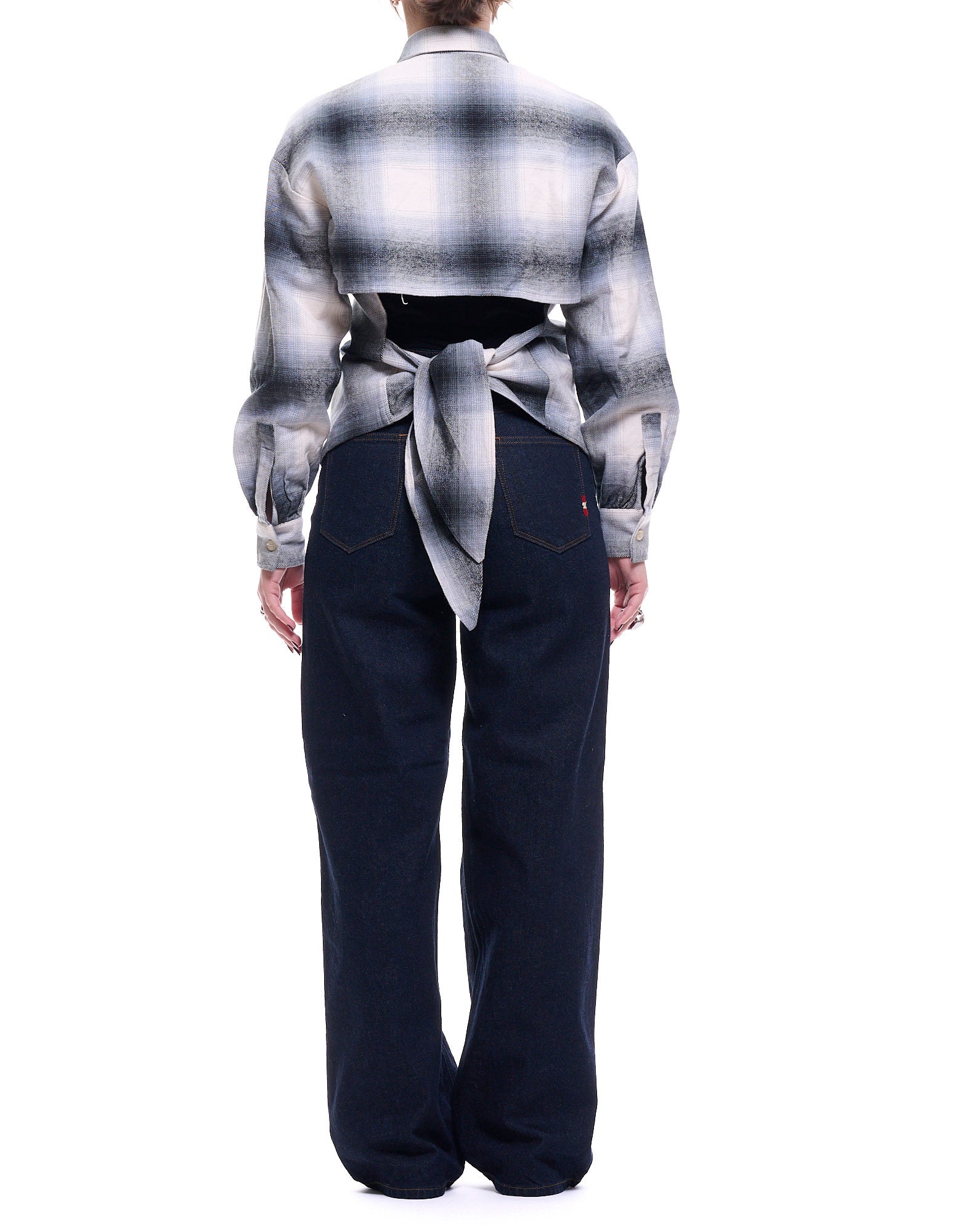 AMD168CN380124 C0533 HEMD SCHÜRZE PATCHWOMAN AMISH CHECK WASHED GRAU/SCHWARZ - Camicie - Amish