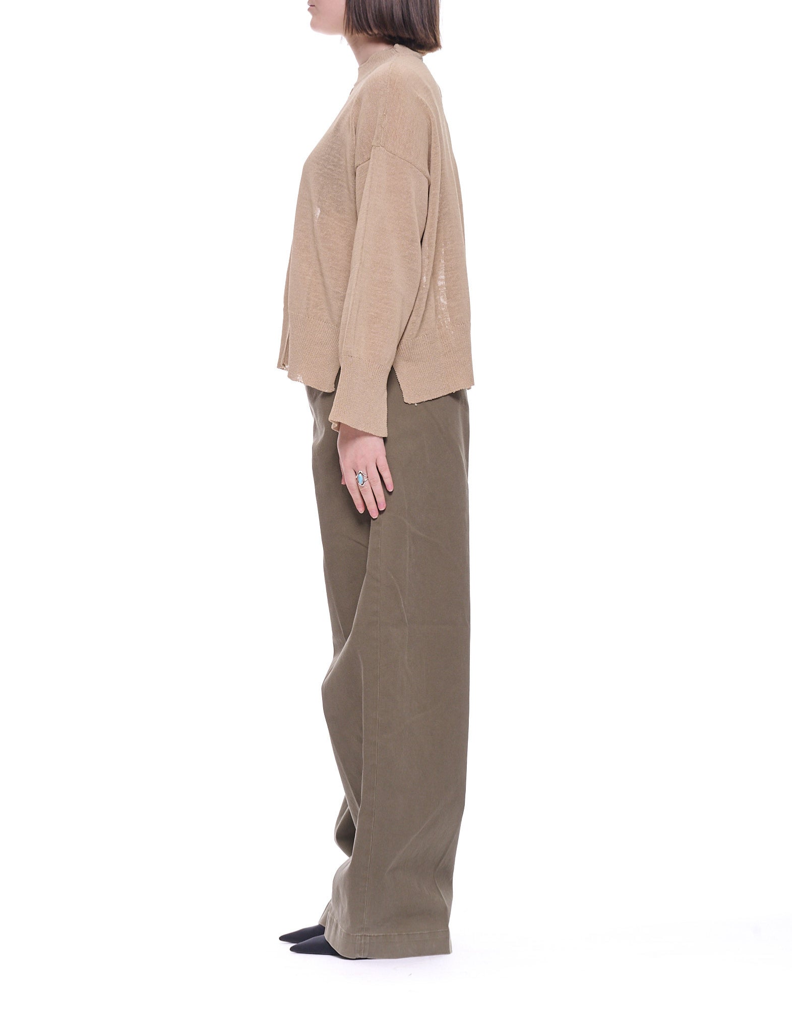 Laboratorio Soft Crewneck Cotton-Blend Knit Sweater Safari Beige Women’s JO4640 35303530