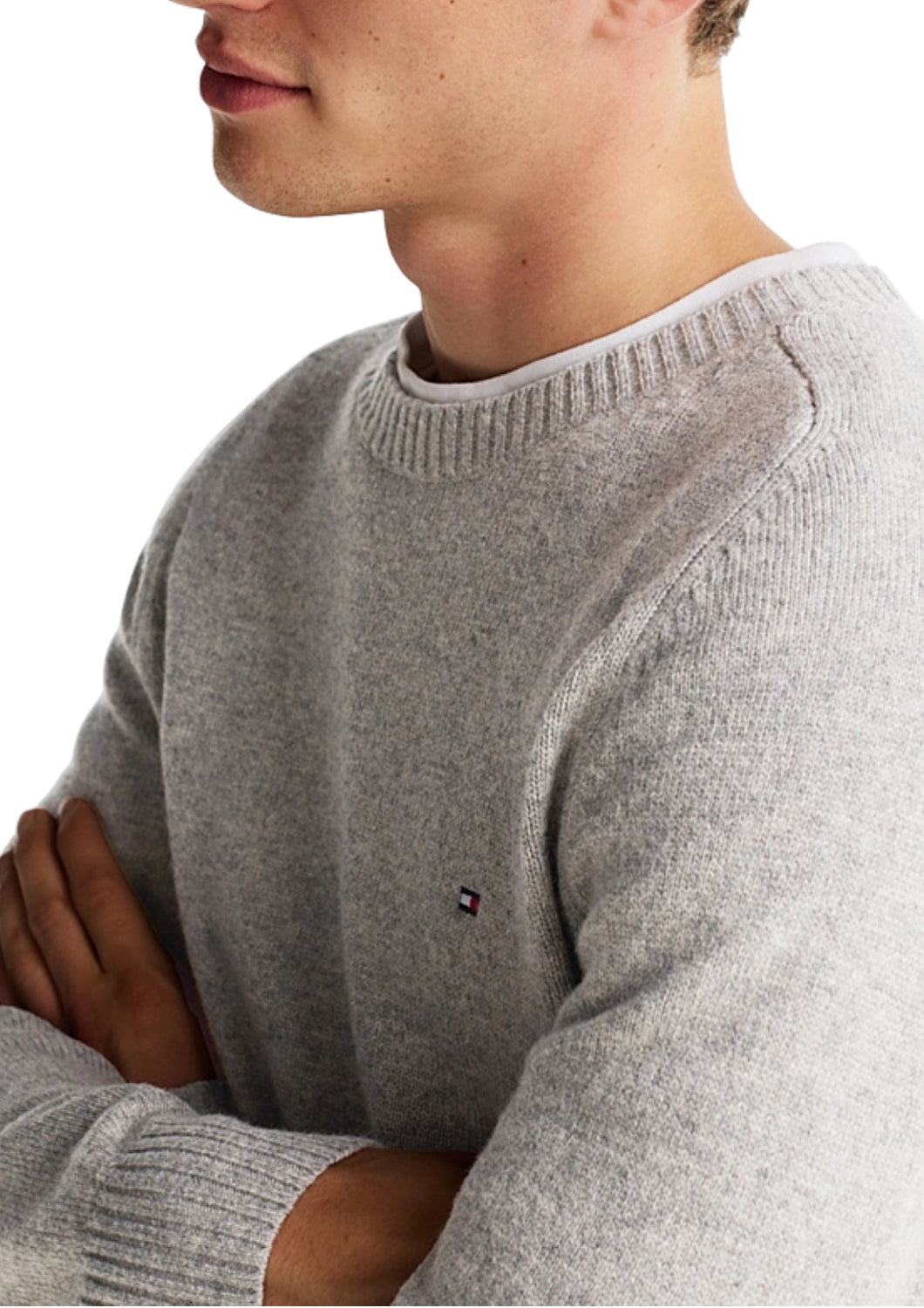 36535 P61 GREY LAMBSWOOL SWEATER - Maglieria - TOMMY HILFIGER