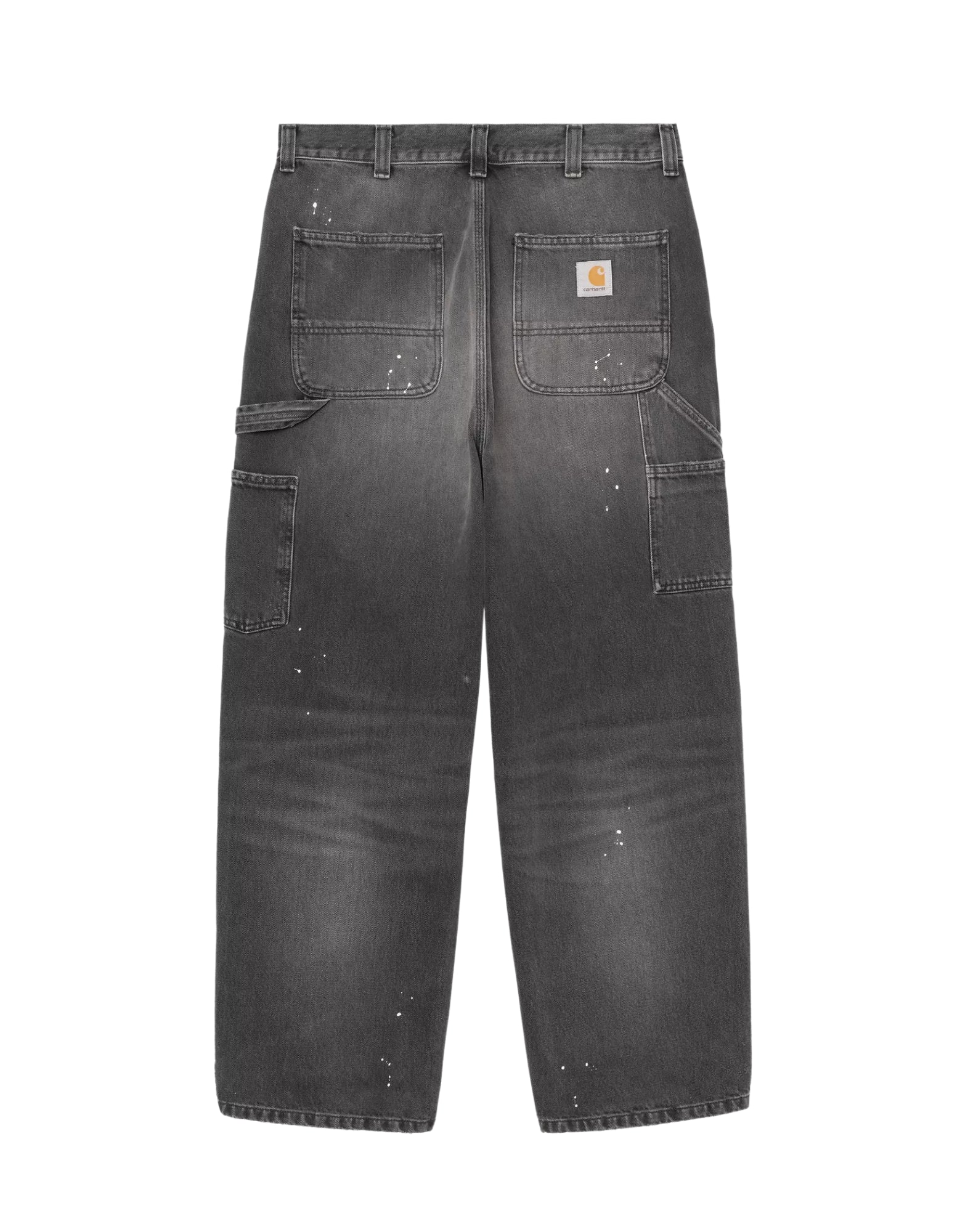 Pantalón OG de una sola rodilla, negro, lavado «destroy», salpicaduras