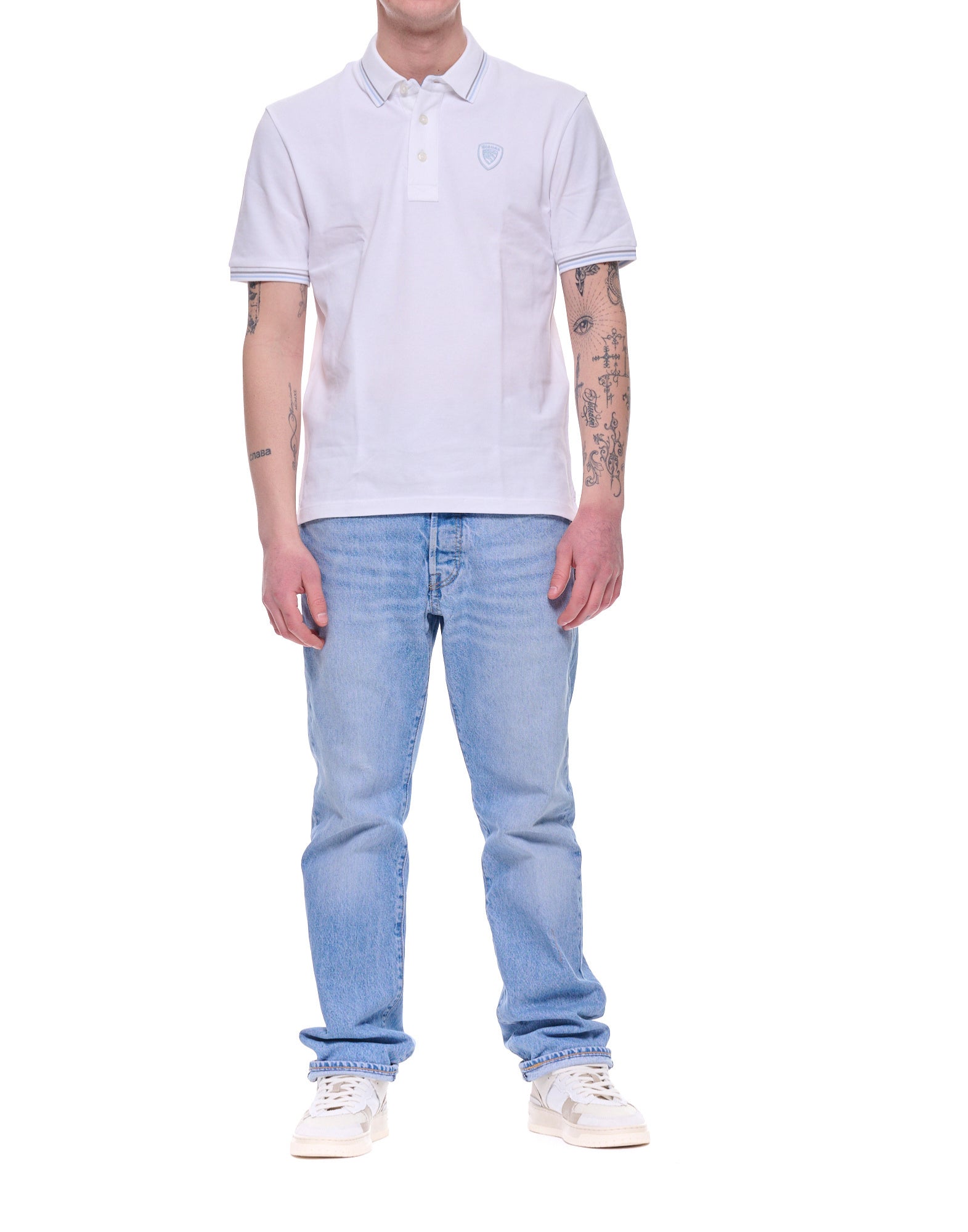 Blauer Agassis Cotton Polo Shirt with Contrast Tipping – Optic White Men’s 26SBLUT02293-006801 100