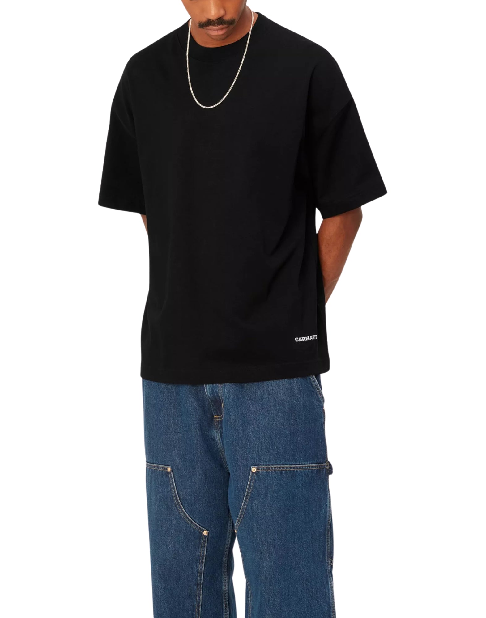 I031373 0D2.XX BLACK/WHITE T-SHIRT - Maglieria - CARHARTT WIP