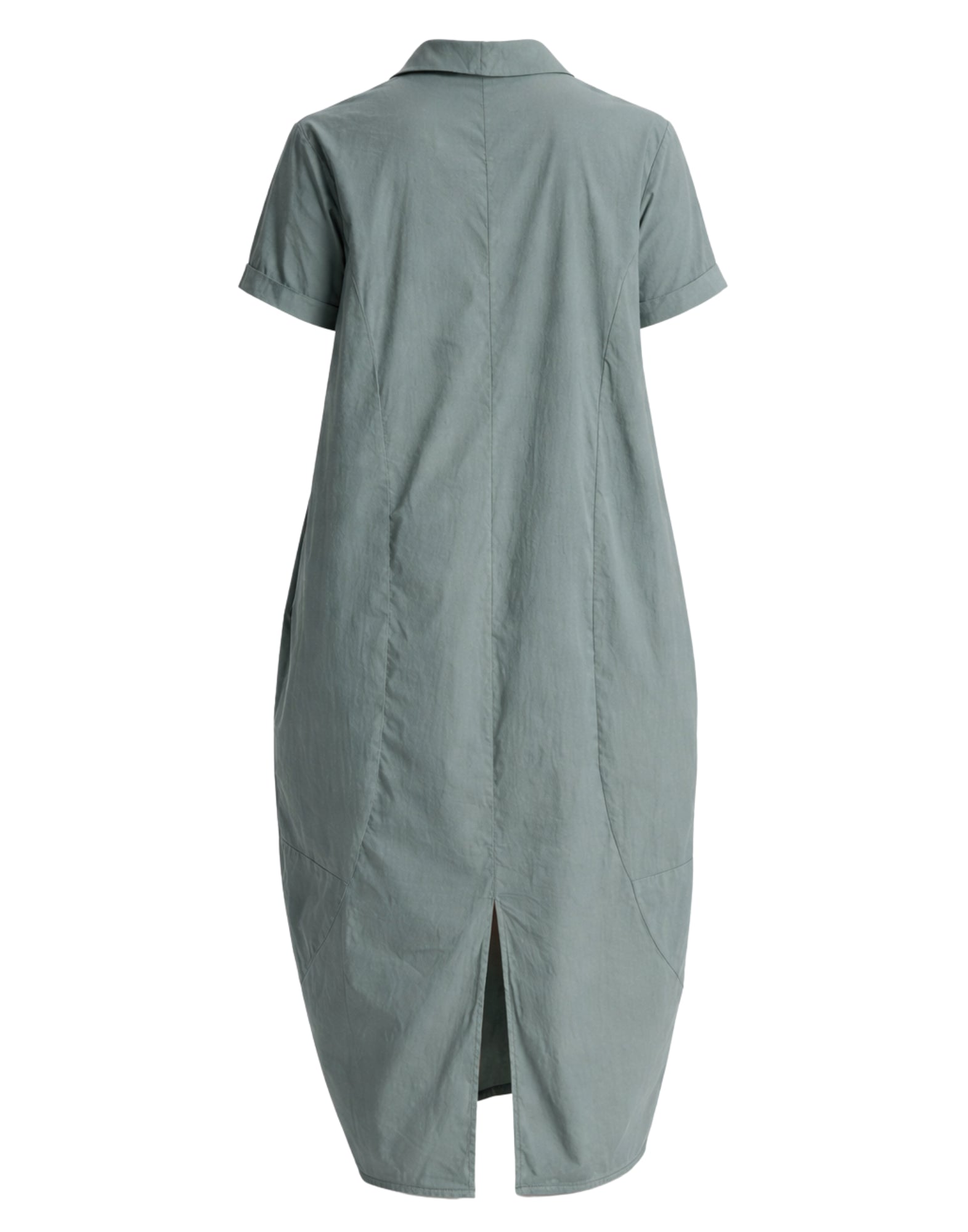 Transit Women’s Bombée Dress in Stretch Cotton Green with Front Zip Made in Italy CFDTRCM225 GREEN