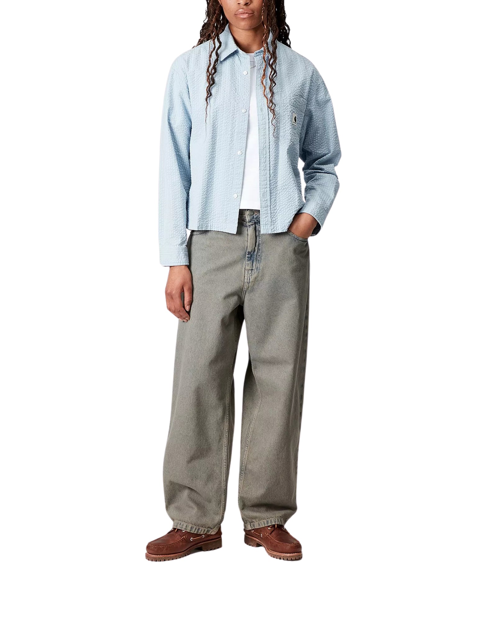 Jeans woman I035822 3FUGD BRANDON PANT BLUE LEATHER CARHARTT WIP