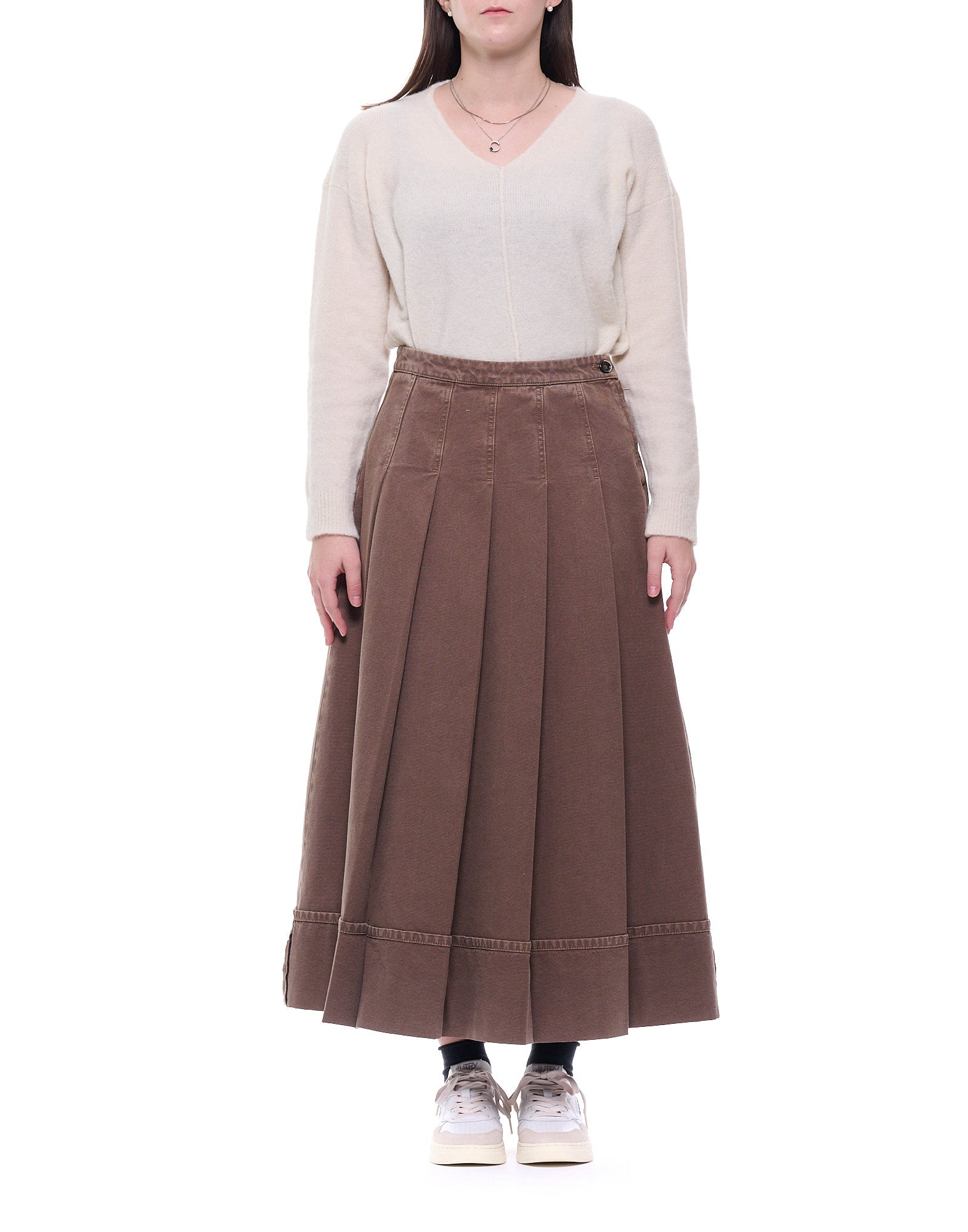 MRY01 CUOIO BROWN SKIRT - Gonne - NINE:INTHE:MORNING