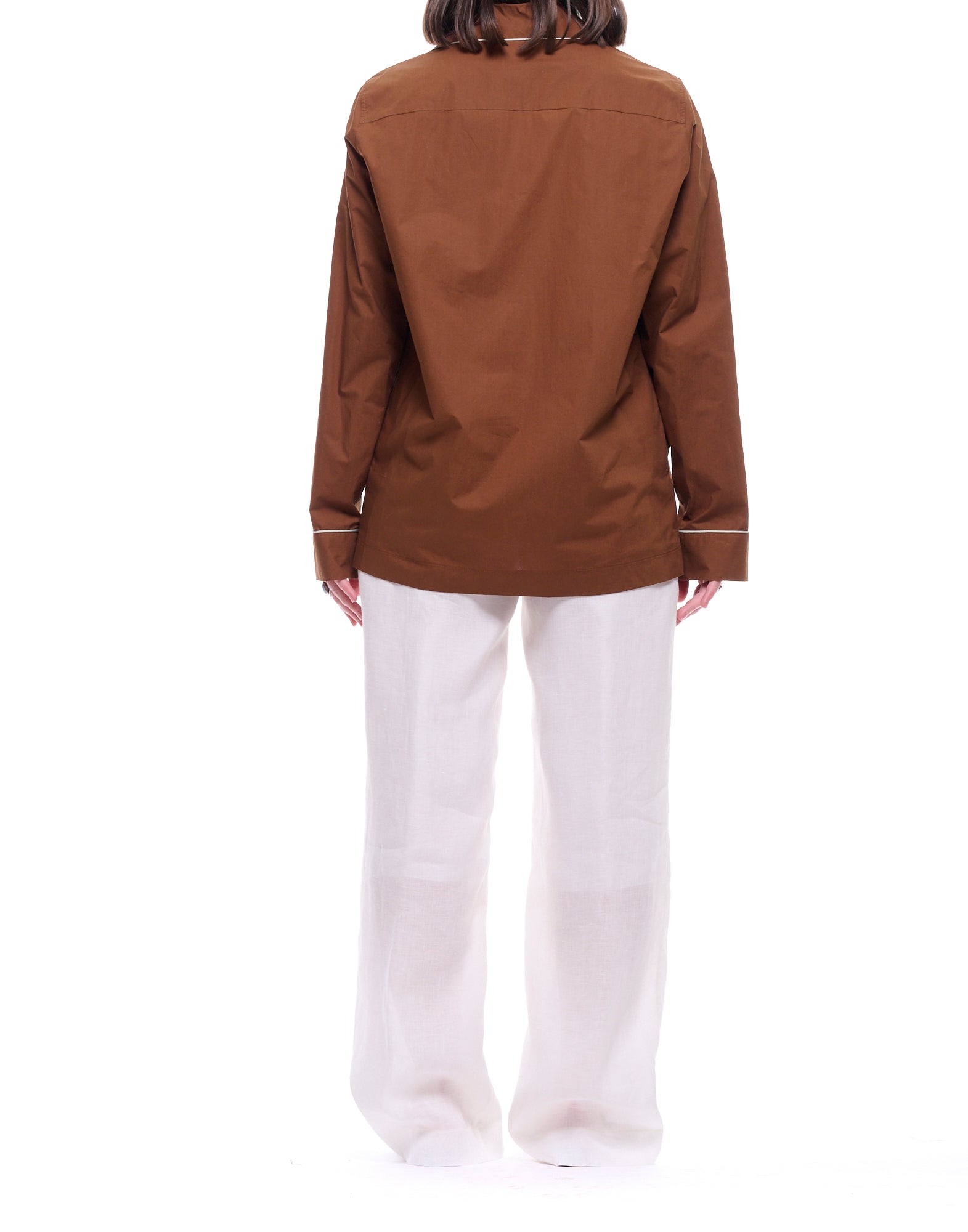 Forte_Forte Damenhemd aus Baumwollpopeline in Chocolate 14832 MY SHIRT CHOCOLATE