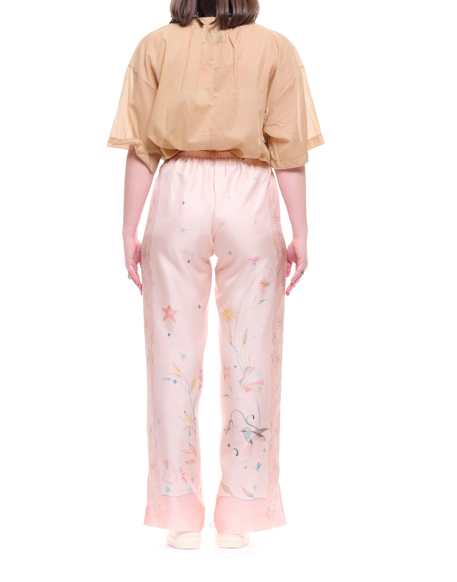 FORTE_FORTE Pantalon large en soie Roseo pour femme 14921 MY PANTS ROSEO
