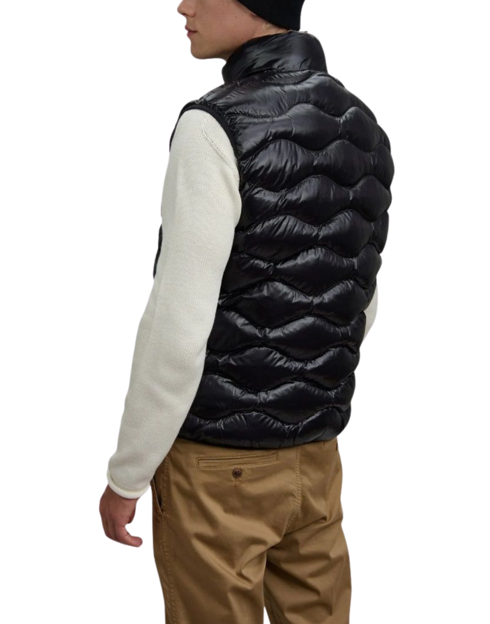 Blauer Danny Men’s Lightweight Check Vest Black with Beige Lining 26SBLUX02184-005958 999ET