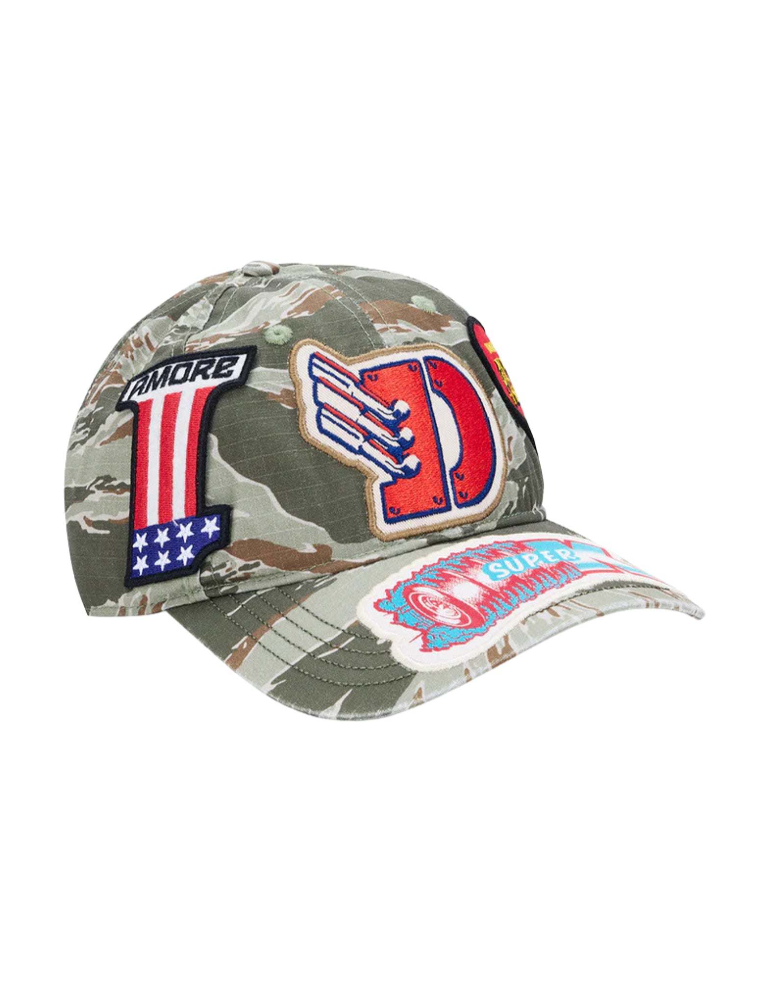 Deus Hide & Seek Cap in Ground Cover Green with front graphic and adjustable closure D261UHA725050800 MILITARE