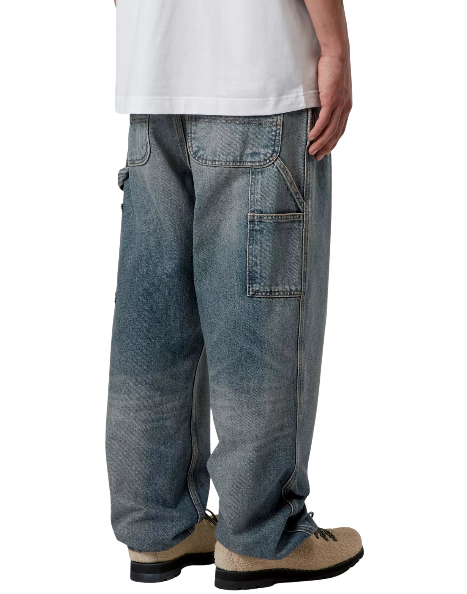 Carhartt WIP Pantalon à genou simple – Pantalon de travail Smith Denim 13,5 oz I032024 01Q32 SINGLE KNEE 'SMITH' DENIM BLEU