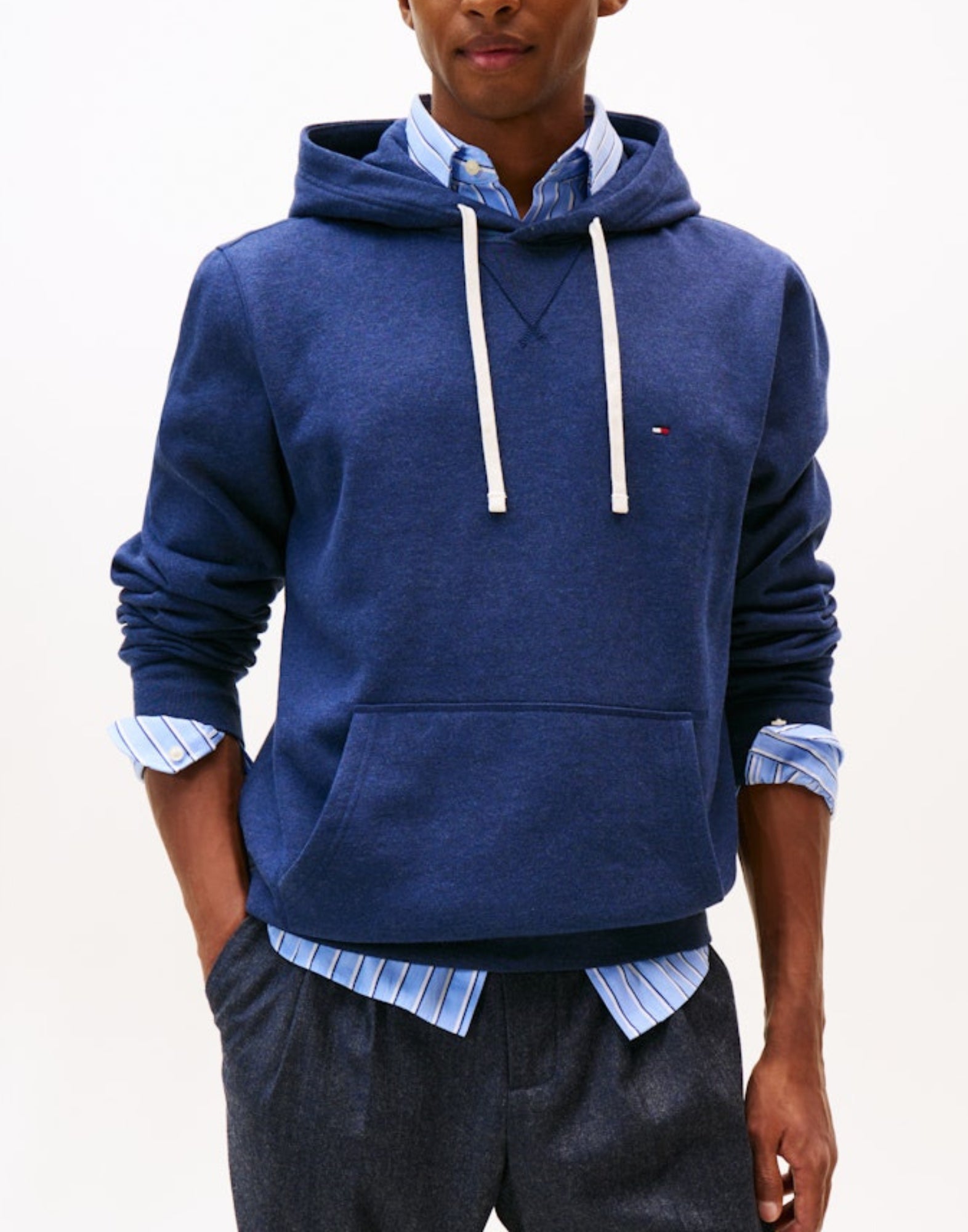 39997 DZ0 BLAUER FLEECE-HOODY - Felpe - TOMMY HILFIGER