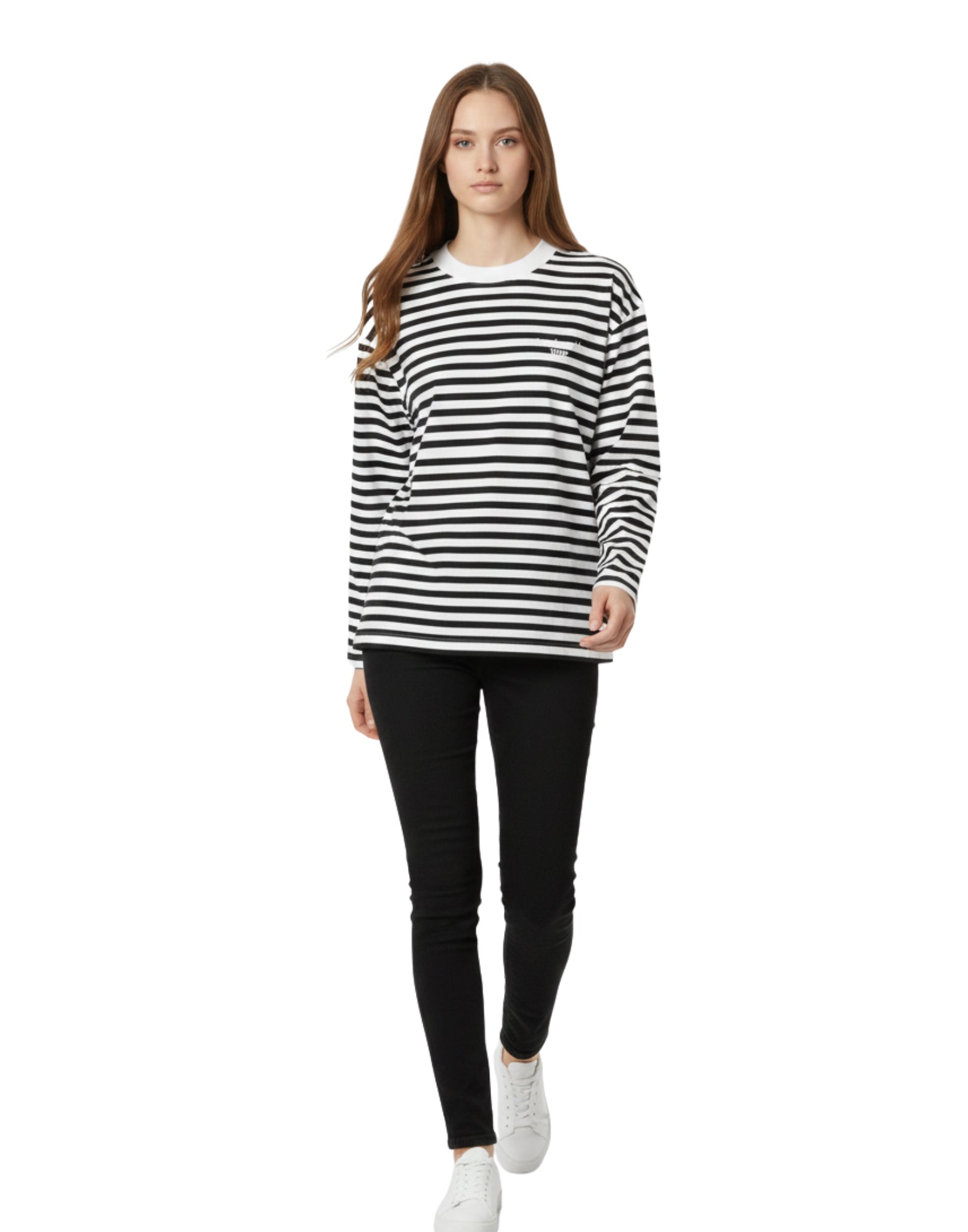 Carhartt WIP Ezrat Long Sleeve Stripe T-Shirt Black Wax Women’s I036345 3KRXX