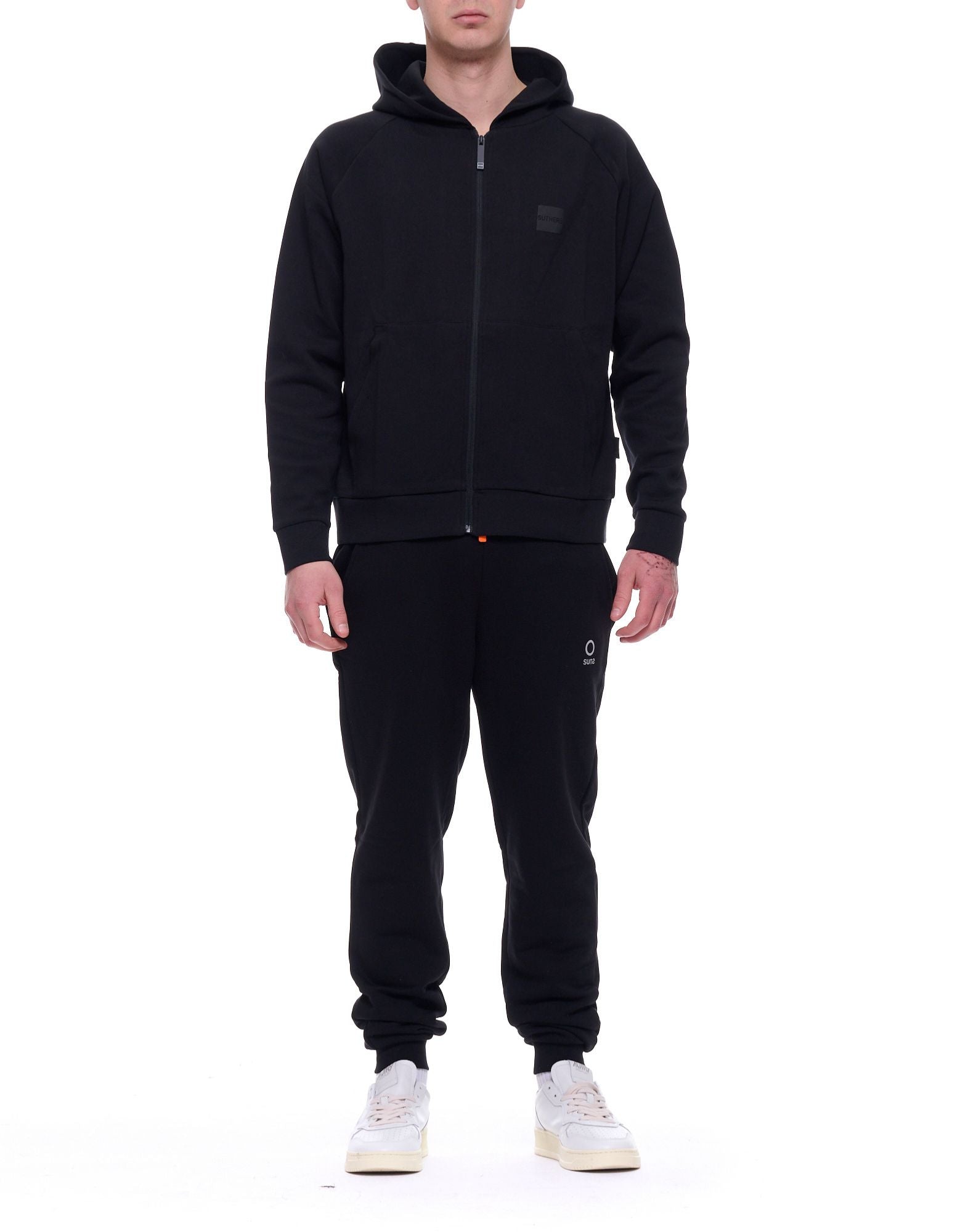 Outhere Aura Zip Hoodie Black Cotton Blend Full Zip Hooded Sweatshirt for Men 4654M112B209-26046 1749 AURA ZIP