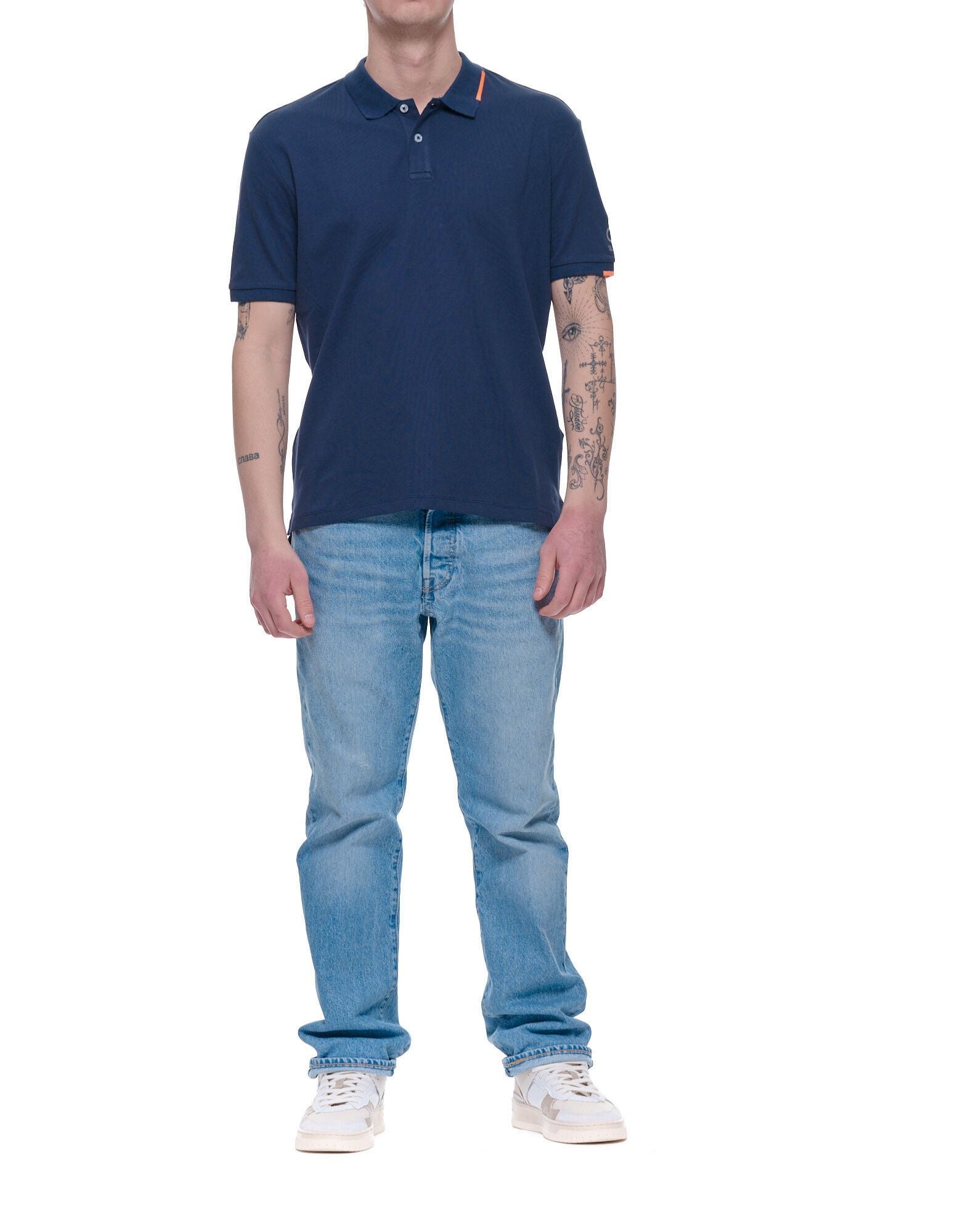 Suns Boards Federico Tag Men’s Stretch Piqué Polo Navy Regular Fit PLS61008U V17 NAVY