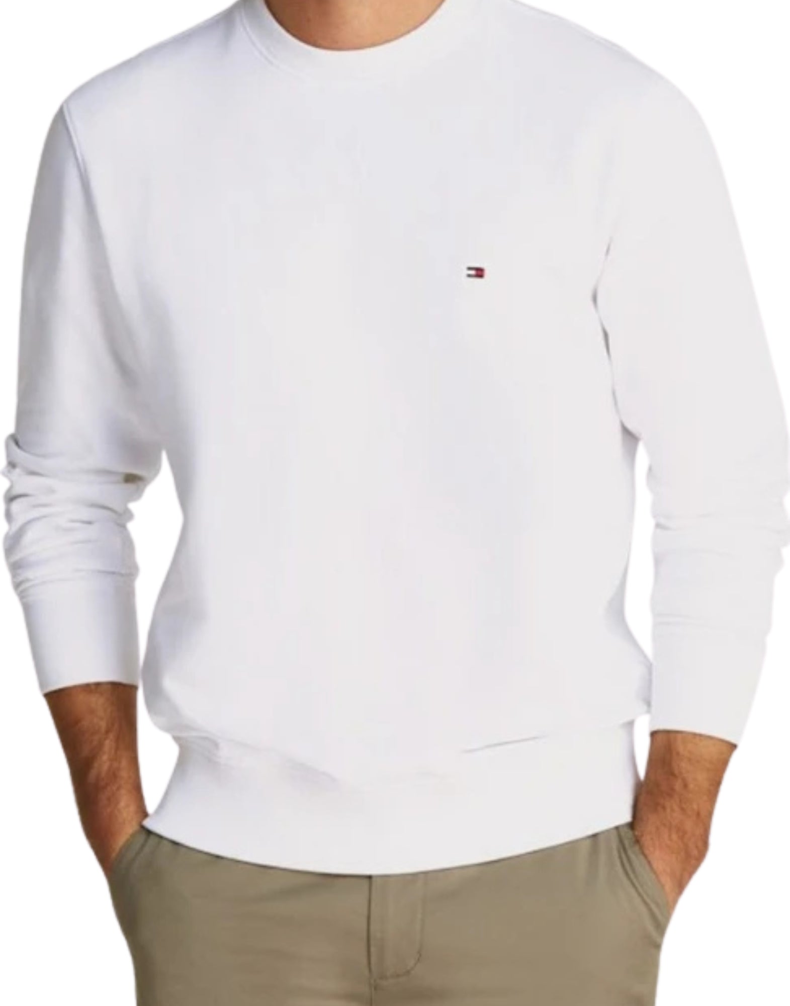 Tommy Hilfiger Essential Terry Crewneck Men’s Sweatshirt White MW0MW37237 YBR