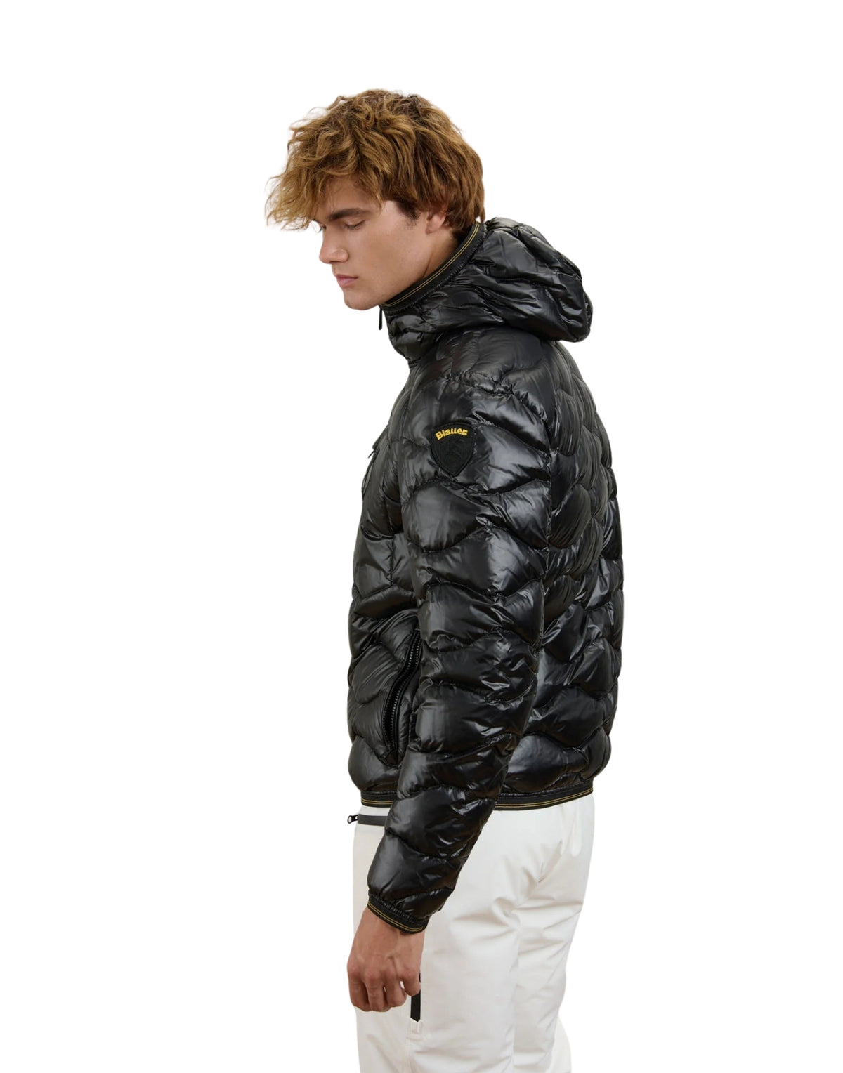Wave Quilted Down Jacket Black