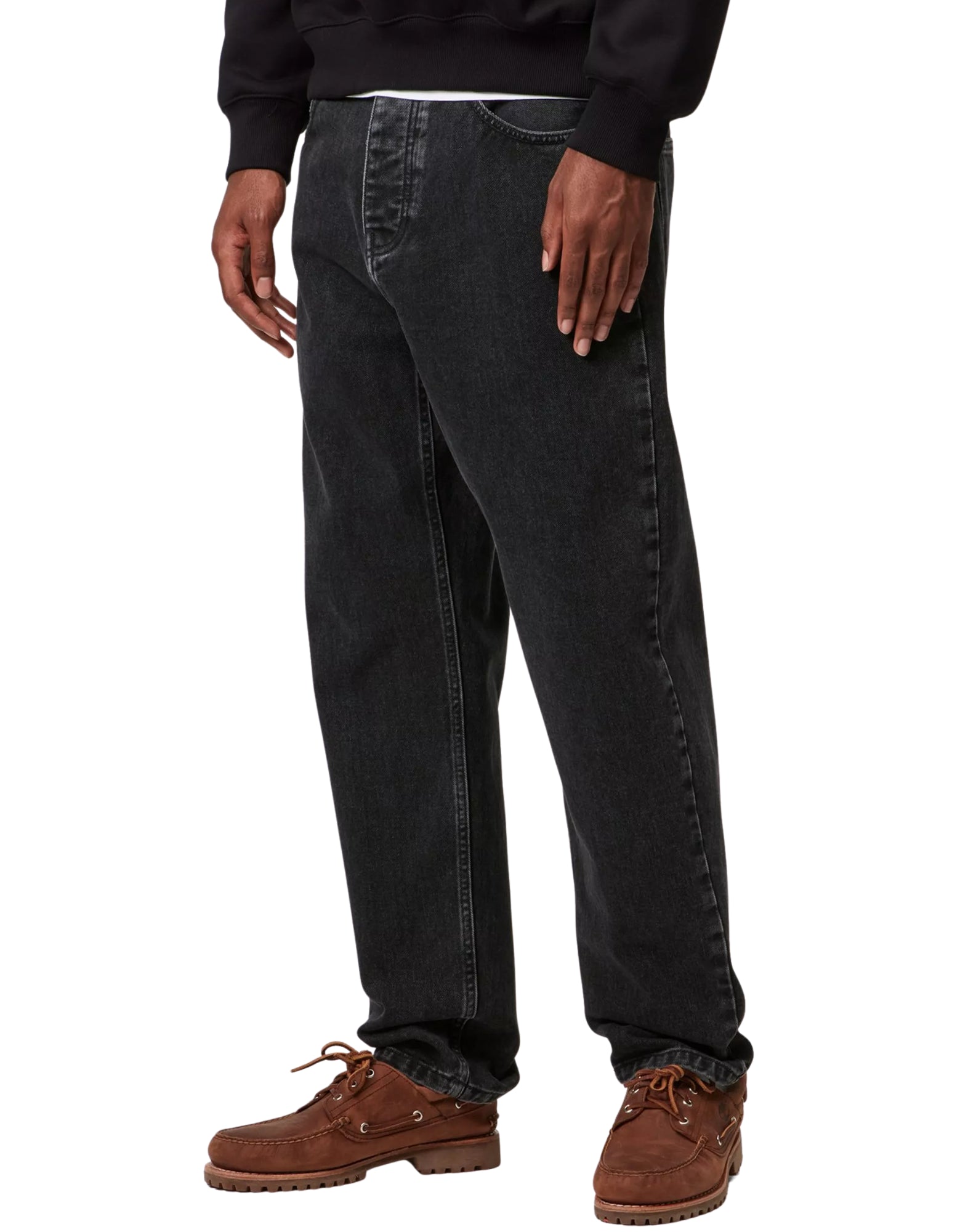 Carhartt WIP Newel Pant – Black Stone Washed Denim, Relaxed Fit I029208 89.06