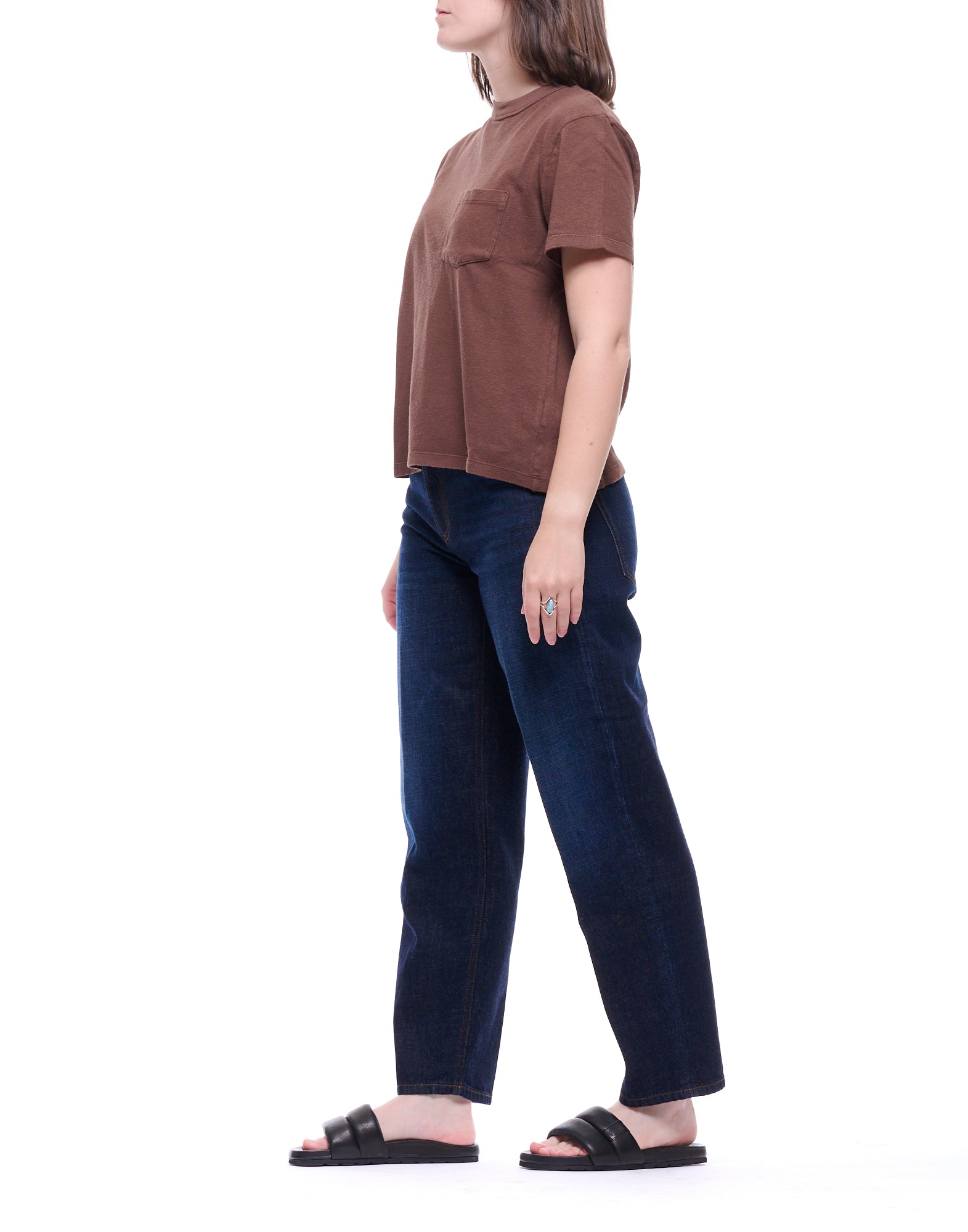Eat Dust 673 Regular Fit Short Camiseta Manga Bolsillo en Aztek Marrón W-J-008-CTH-736 BROWN AZTEC