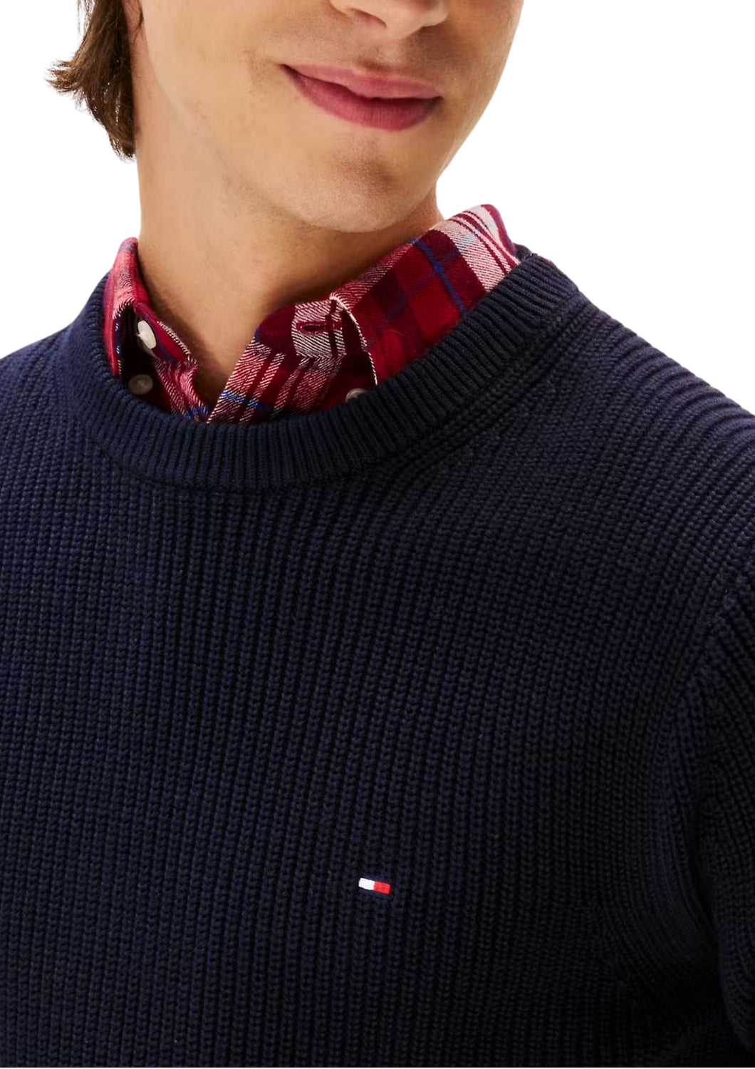 41516 DW5 BLUE CREW NECK SWEATER - Maglieria - TOMMY HILFIGER