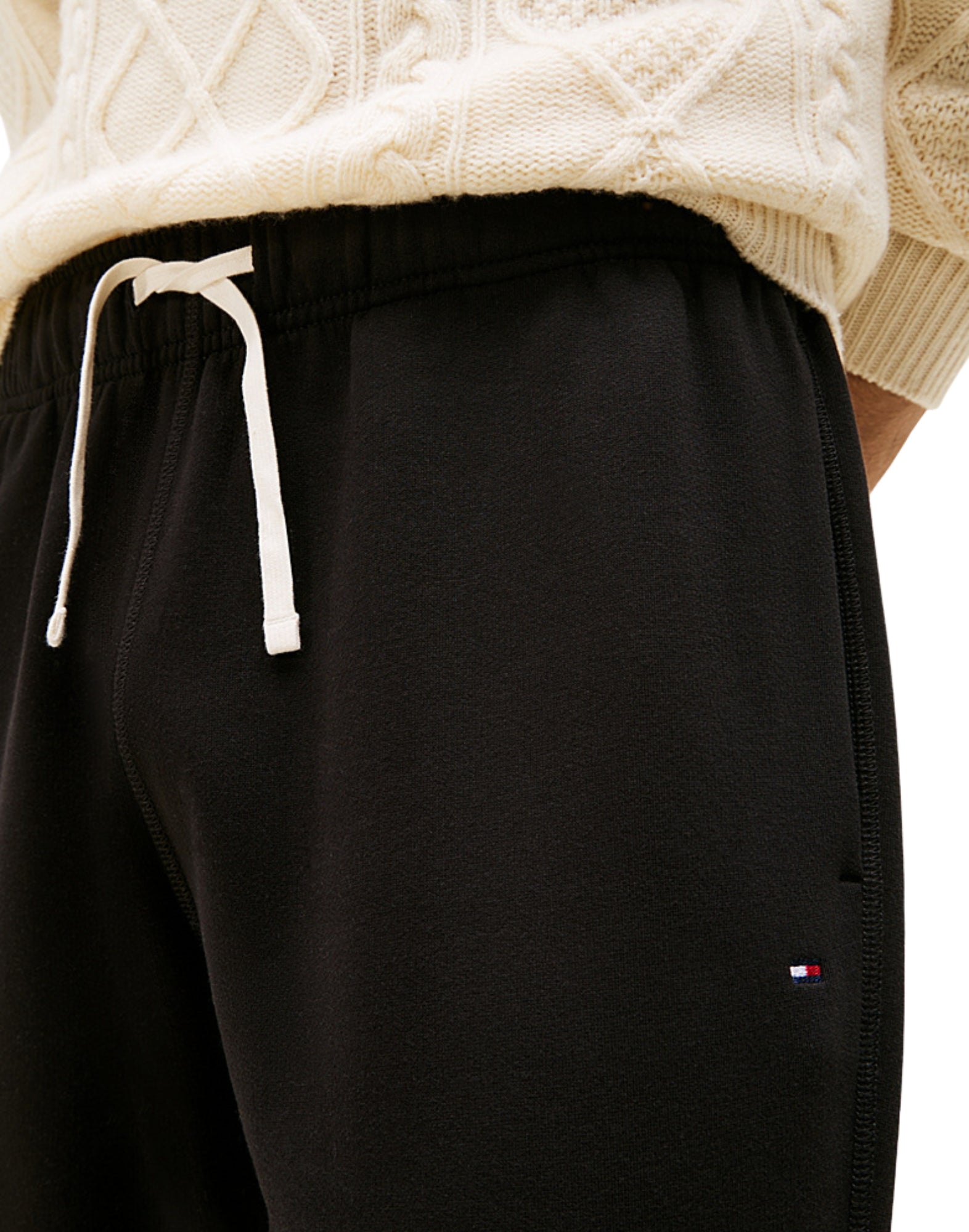 37231 BDS SCHWARZE FLEECEHOSE - Pantaloni - TOMMY HILFIGER