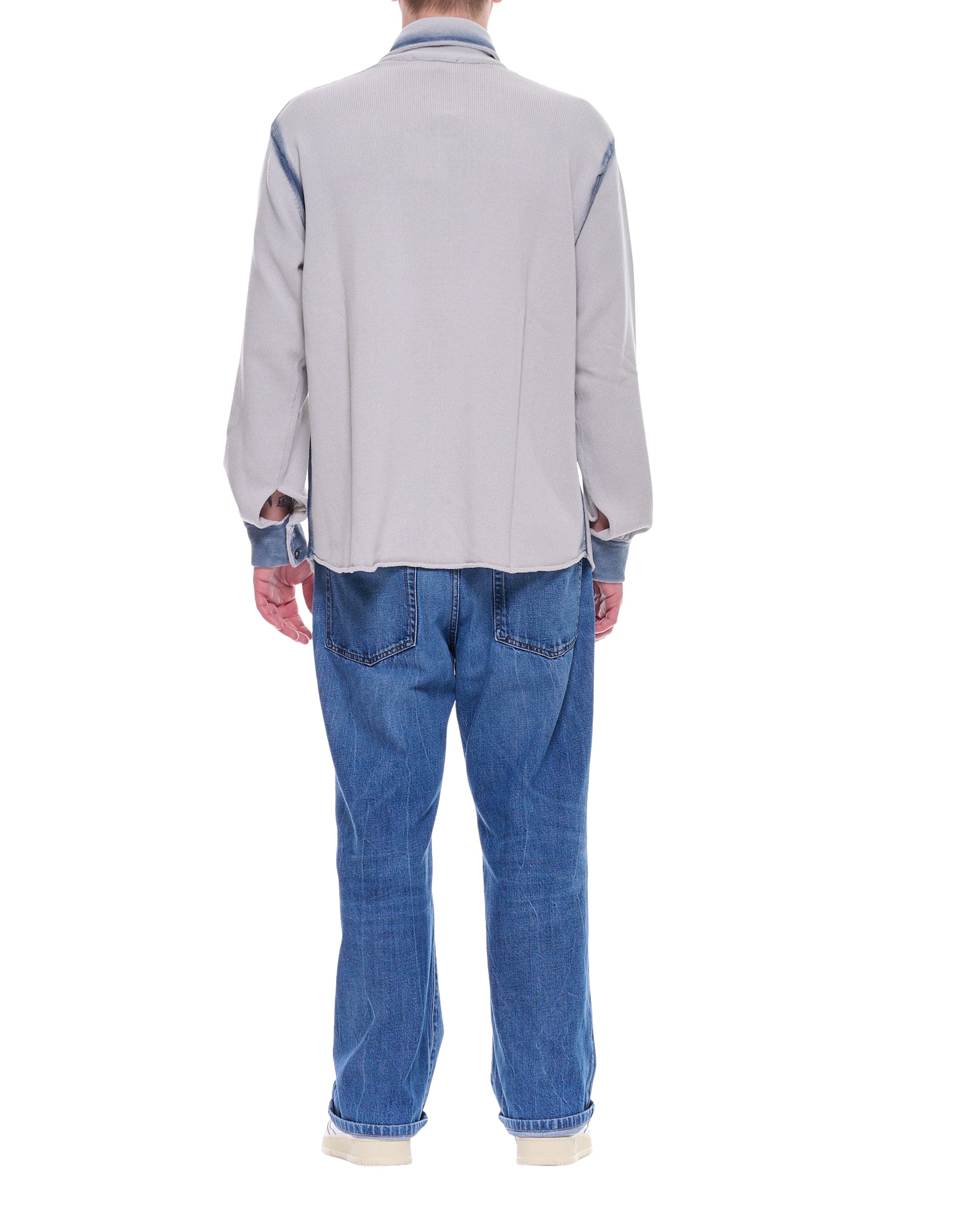 Atomofactory Men’s Cotton Shirt Perla Blue Washed Effect PW25AFU06 PERLA