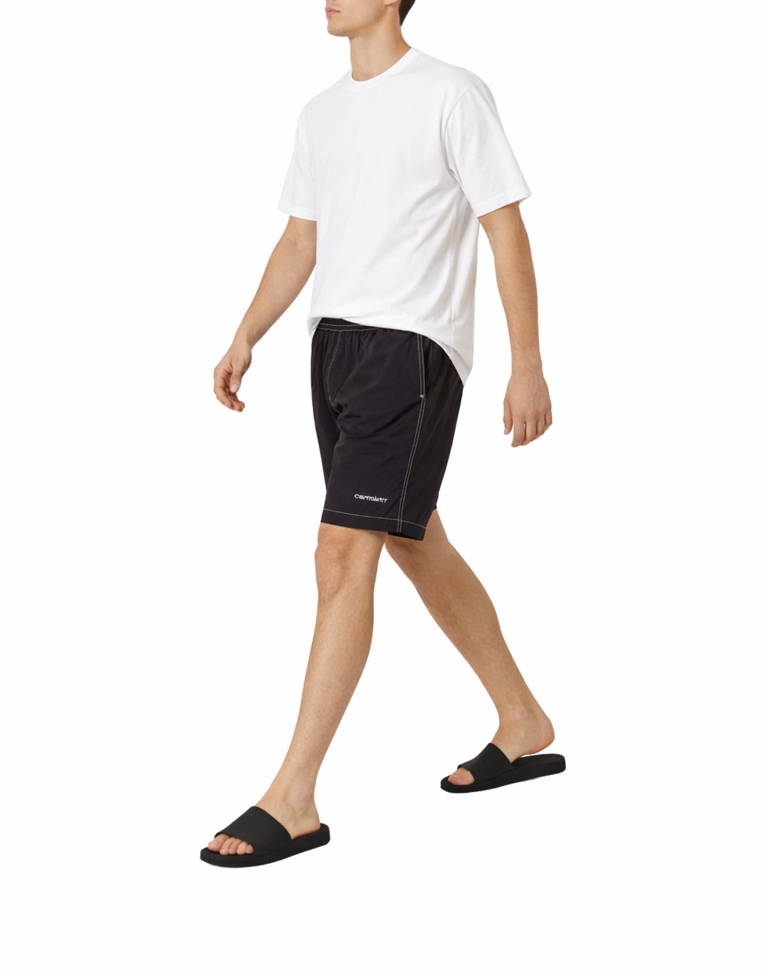 Carhartt WIP Canby Swim Trunks – Nylon Taffeta Swim Shorts Black/White Man I034570 0D2XX