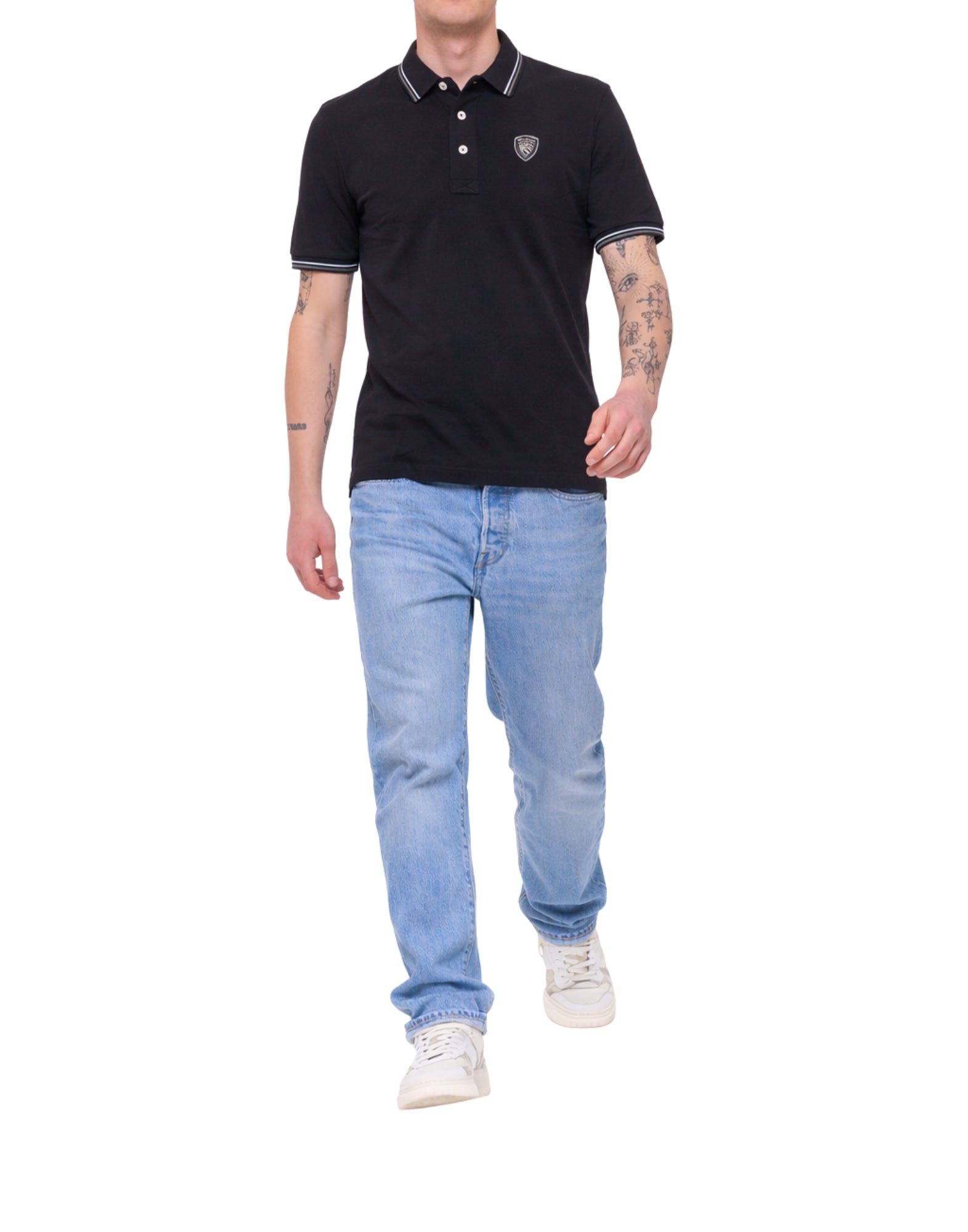 Blauer Agassis Cotton Polo Shirt with Contrast Tipping – Black Men’s 26SBLUT02293-006801 999