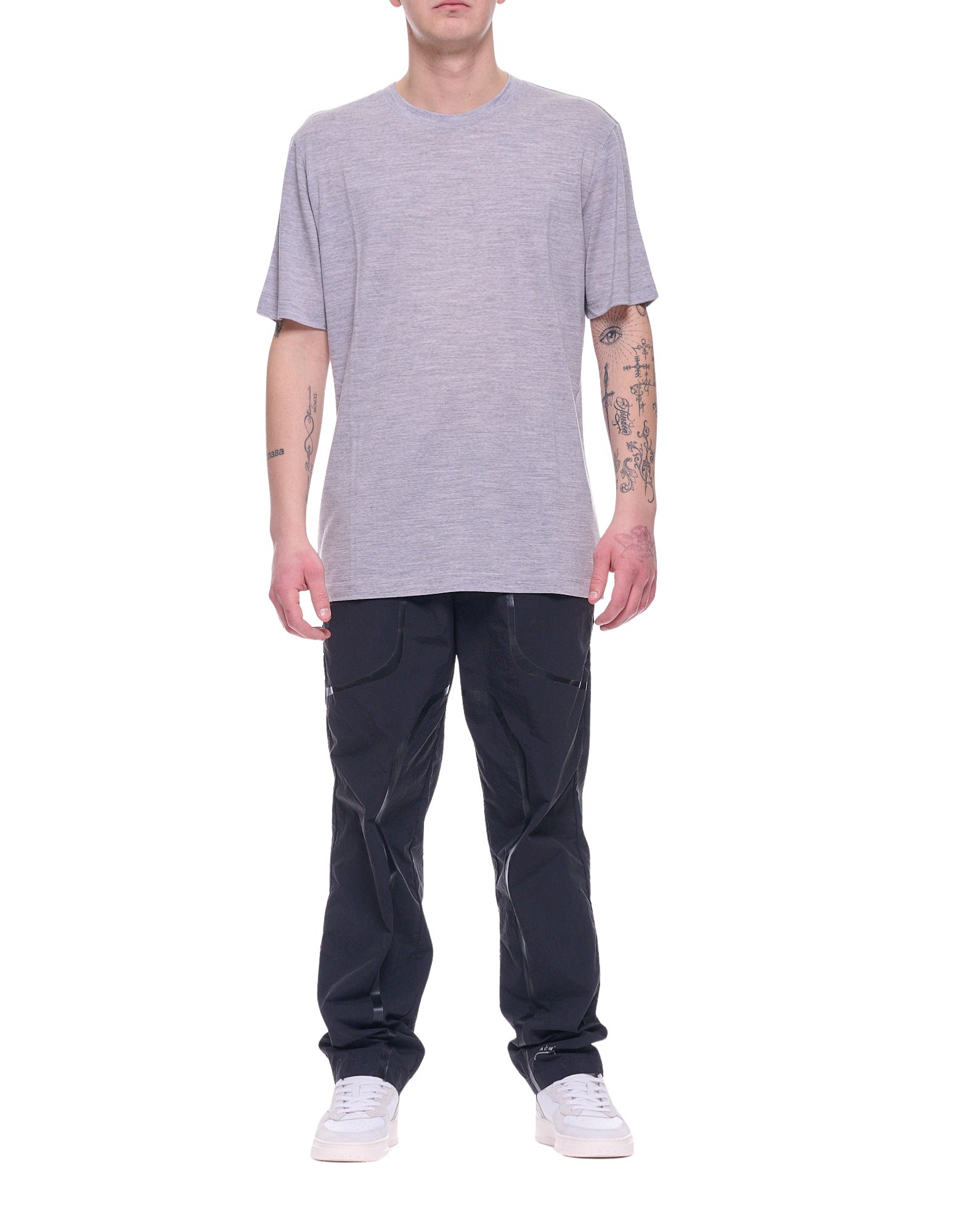 Albeni 1905 Men’s Virgin Wool T-Shirt Grey Melange AUT-25 086 GREY WOOL T-SHRT