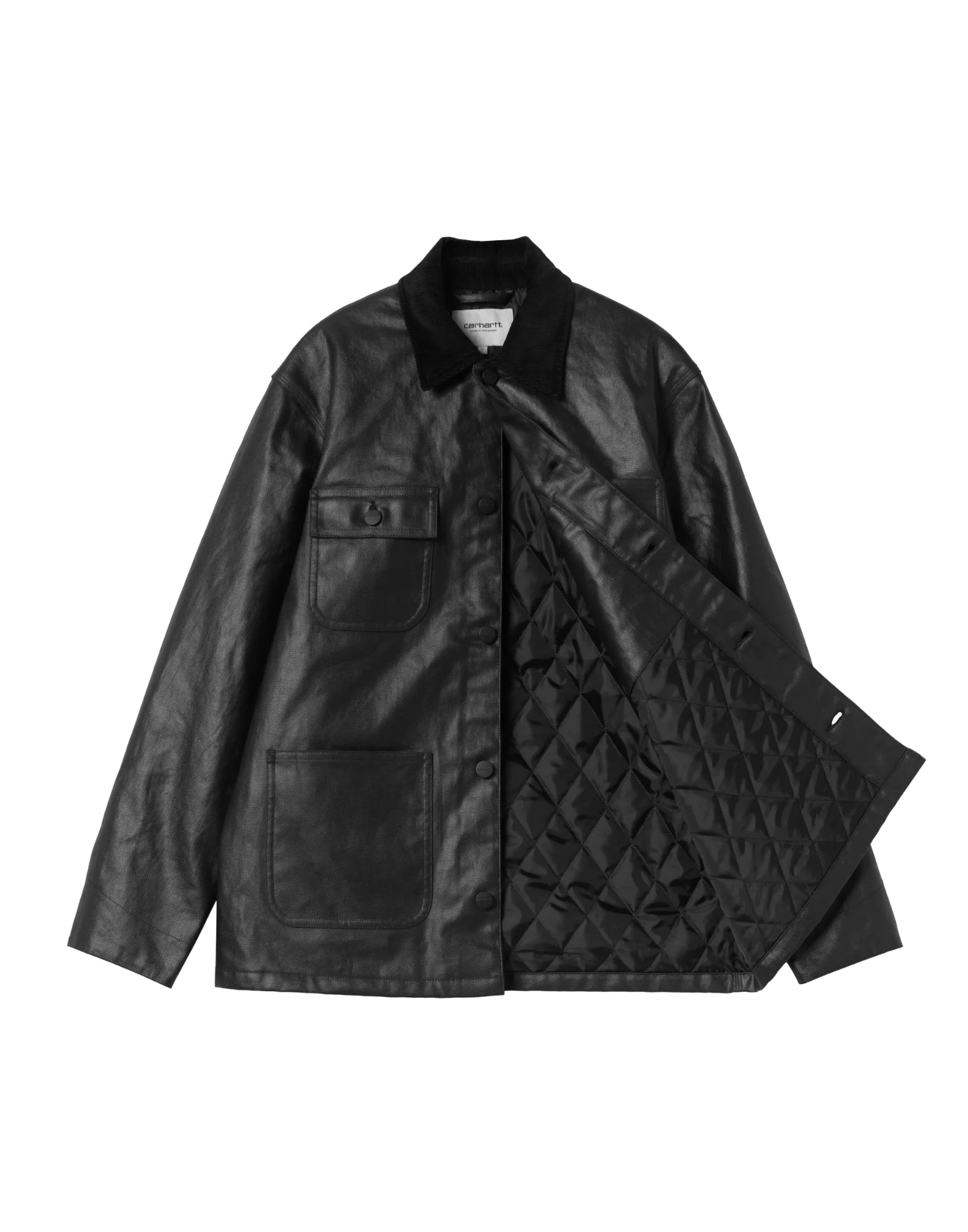 Carhartt WIP Chaqueta Dean Michigan para mujer – Chaqueta de trabajo de lona de algodón, negra I035800 89XX CHAQUETA DEAN MICHIGAN NEGRA