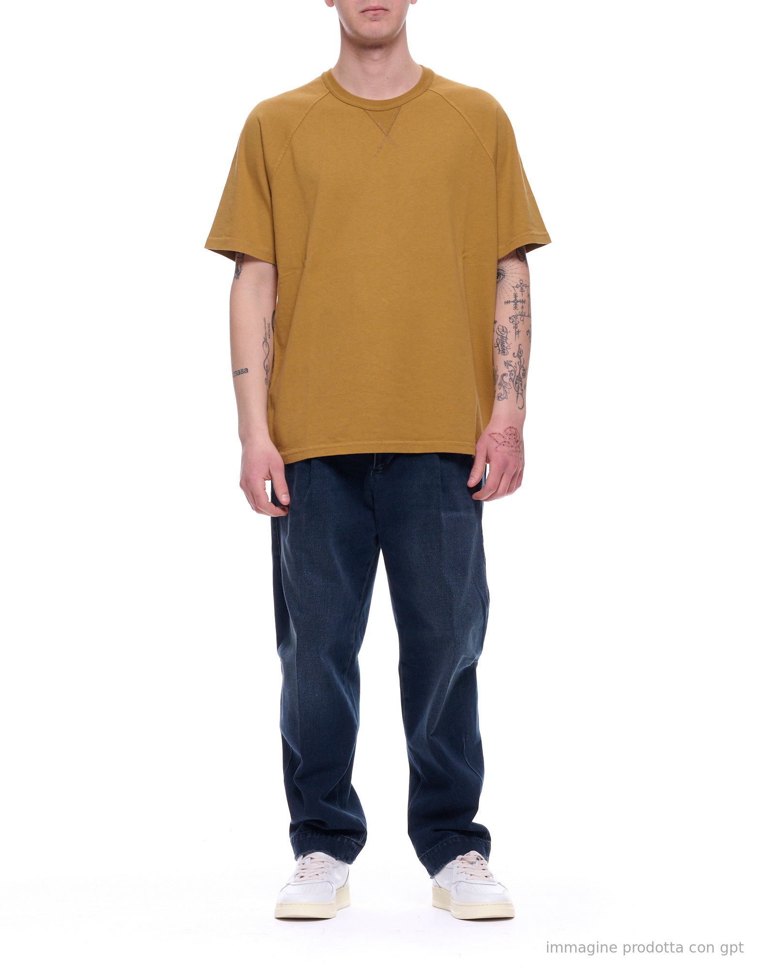 East Harbor Surplus Portland Moutarde Coton T-Shirt pour Homme PORTLAND 99 MUSTRAD