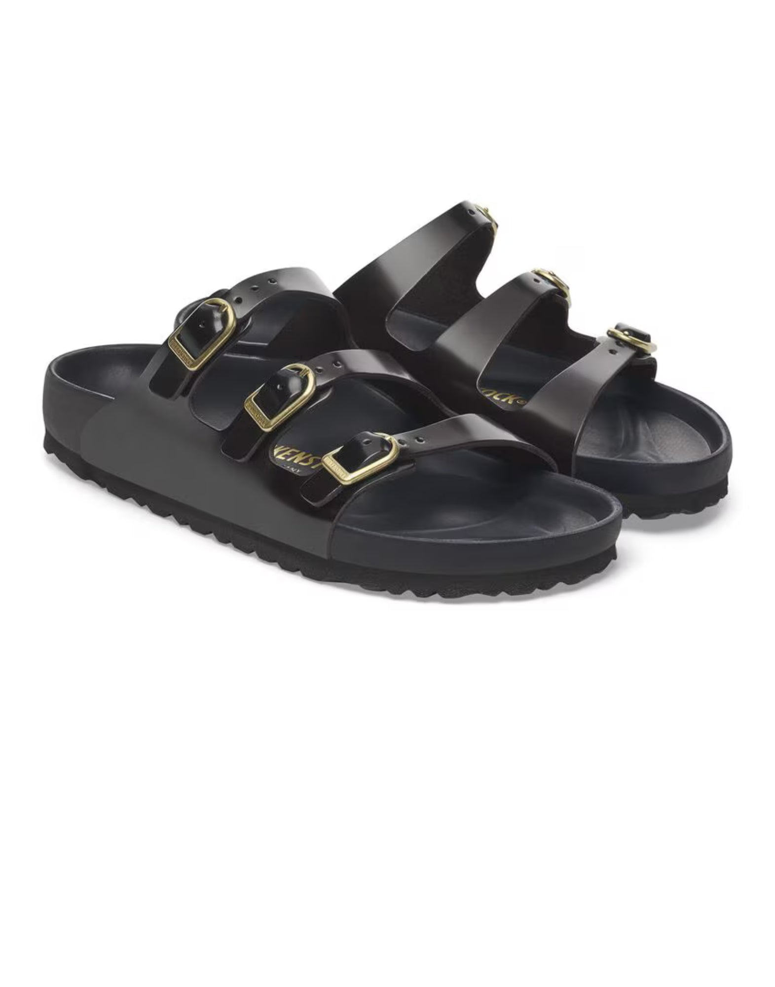 Sandal woman 1029385 FLORIDA DBUCLE SHINE BLACK BIRKENSTOCK