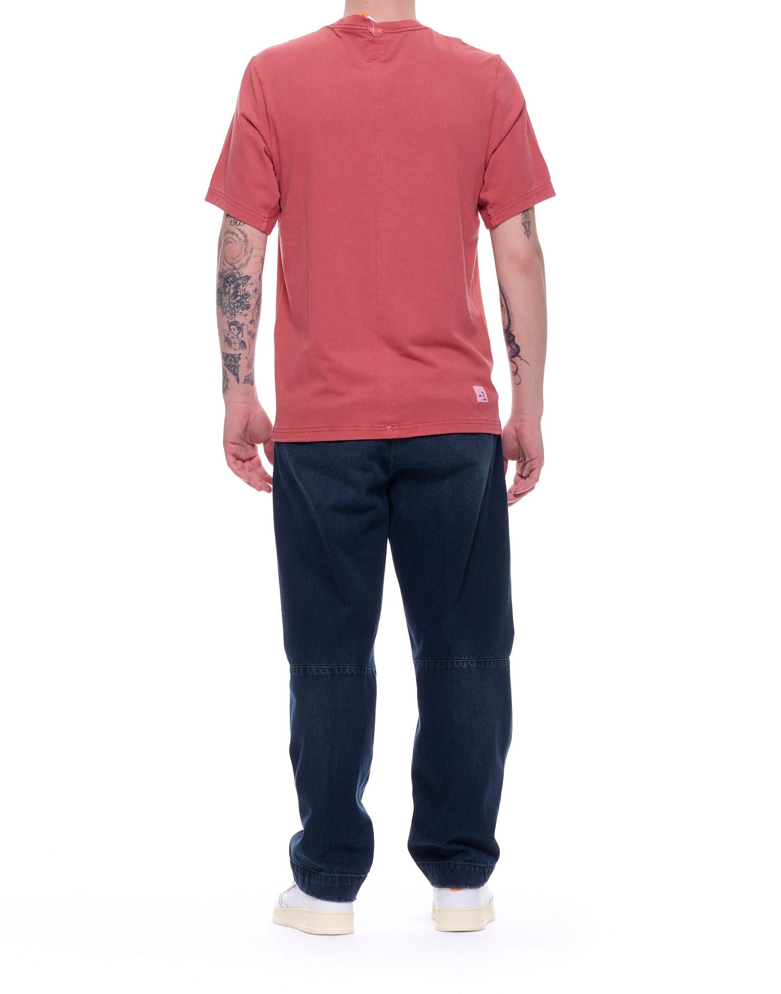 Camiseta Nordic Denim The One de algodón con cuello redondo para hombre, rojo desteñido, corte estándar, Short Funda 20-85-918 ROJO DESTINADO