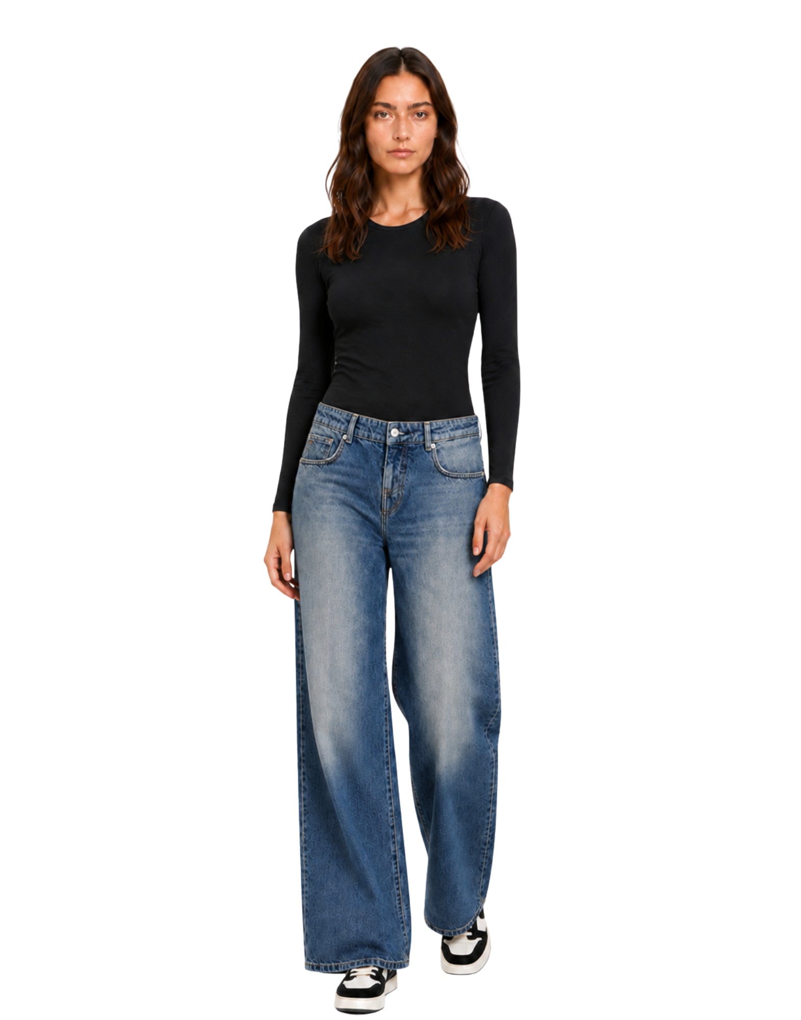 Pantalones de chico holgados y de talle bajo «Rocío», azul