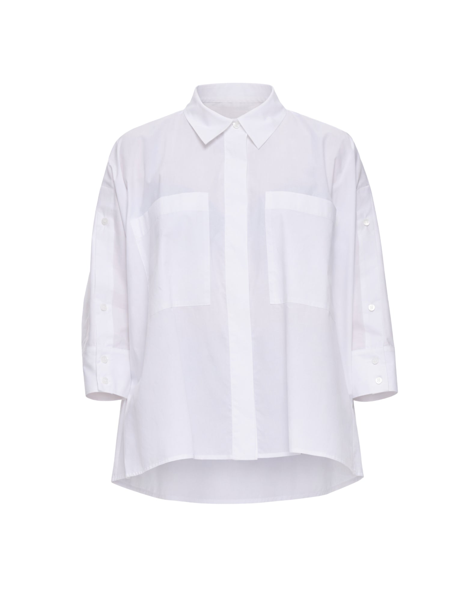 Meimeij Women’s Offwhite 100% Cotton Shirt with French Collar E6/I/M6EA46 791 OFFWHITE