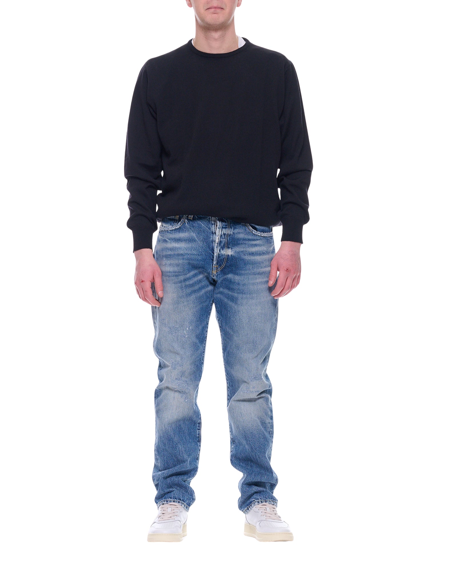 Desmore Men’s Boyfriend Jeans in Mid Blue Denim MC025CO01 REGULAR MID BLUE