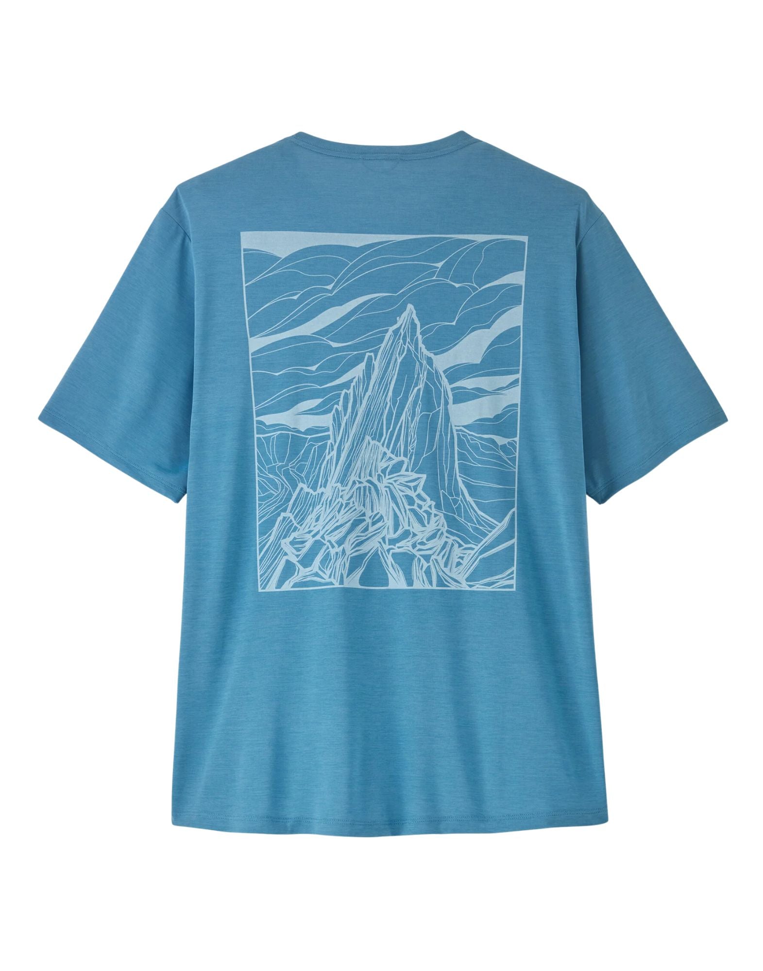 Patagonia Men’s Capilene Cool Daily Shirt Cloud Crag SHRX in Recycled Polyester 45477 SHRX SHORE BLUE