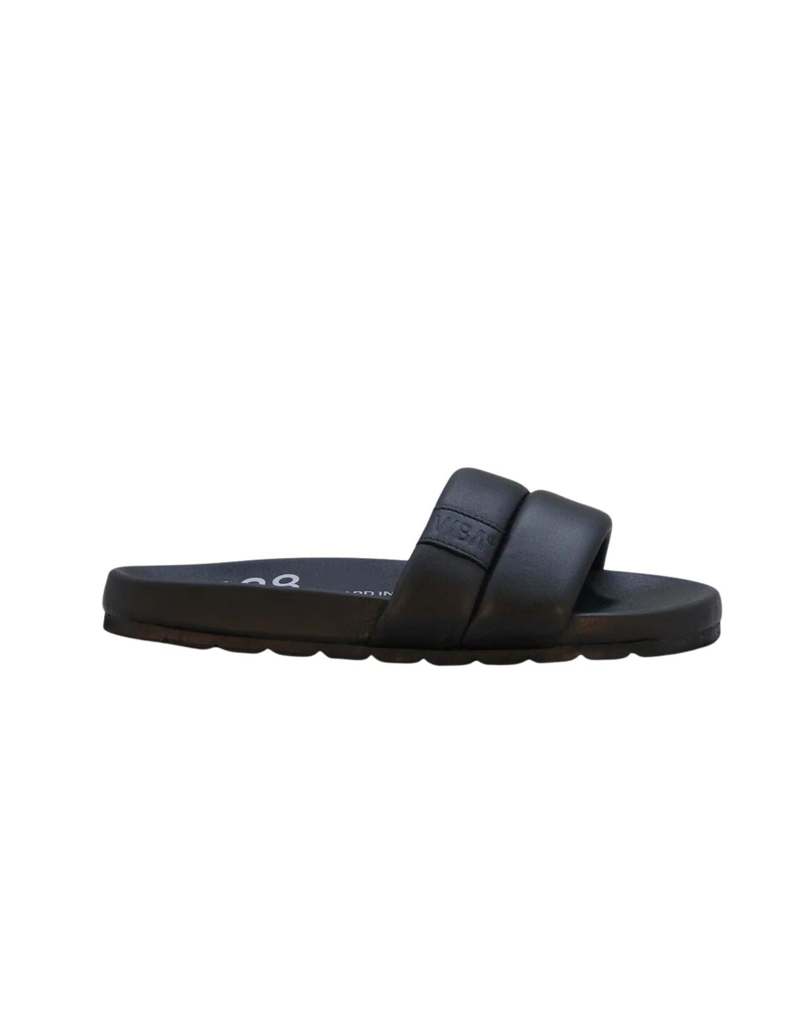 VIBAE Porto Leather Preto Black Unisex Leather Slides PORTOLPBB-37 BLACK