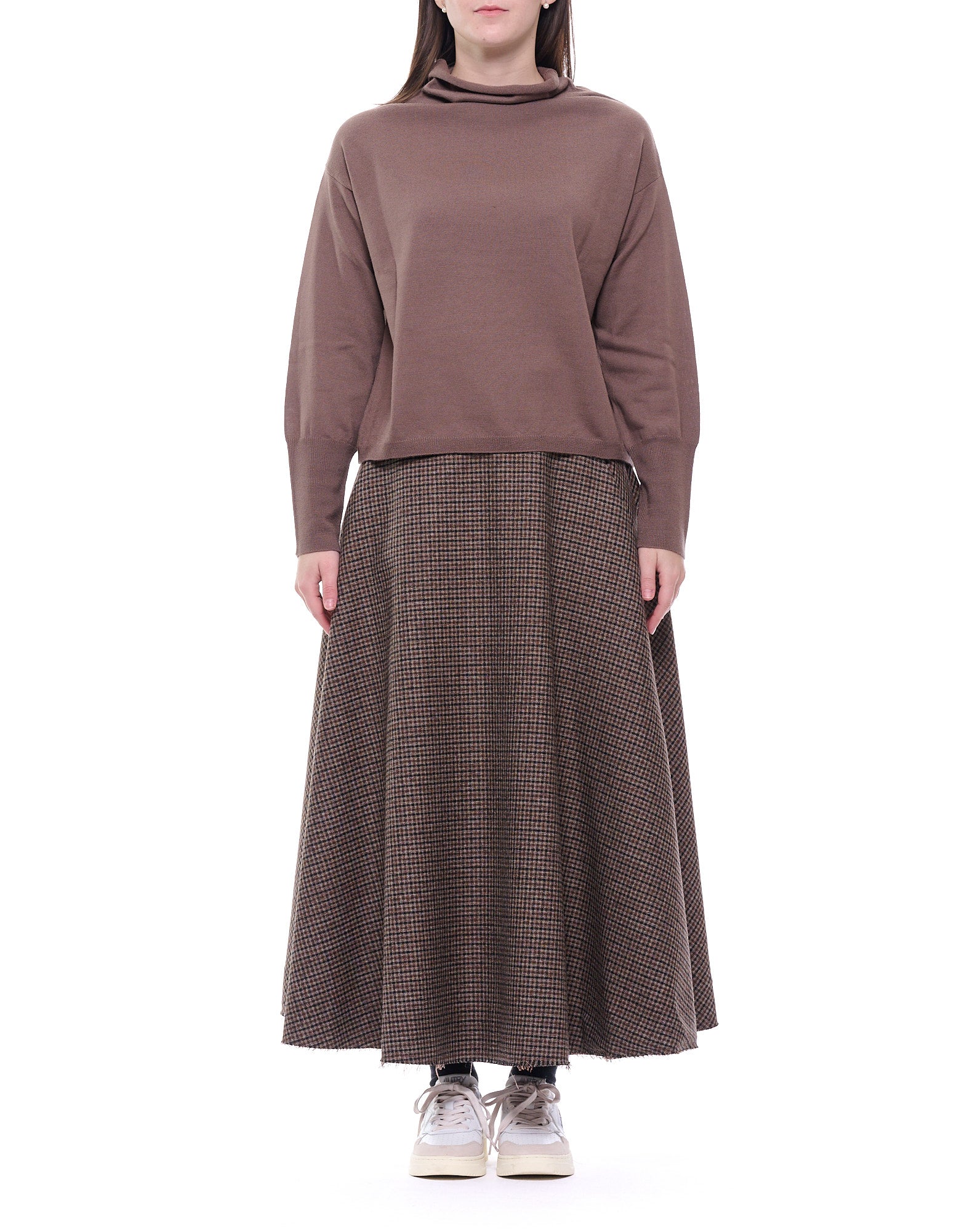 D3208 677 BROWN SWEATER - Maglieria - ARAGONA