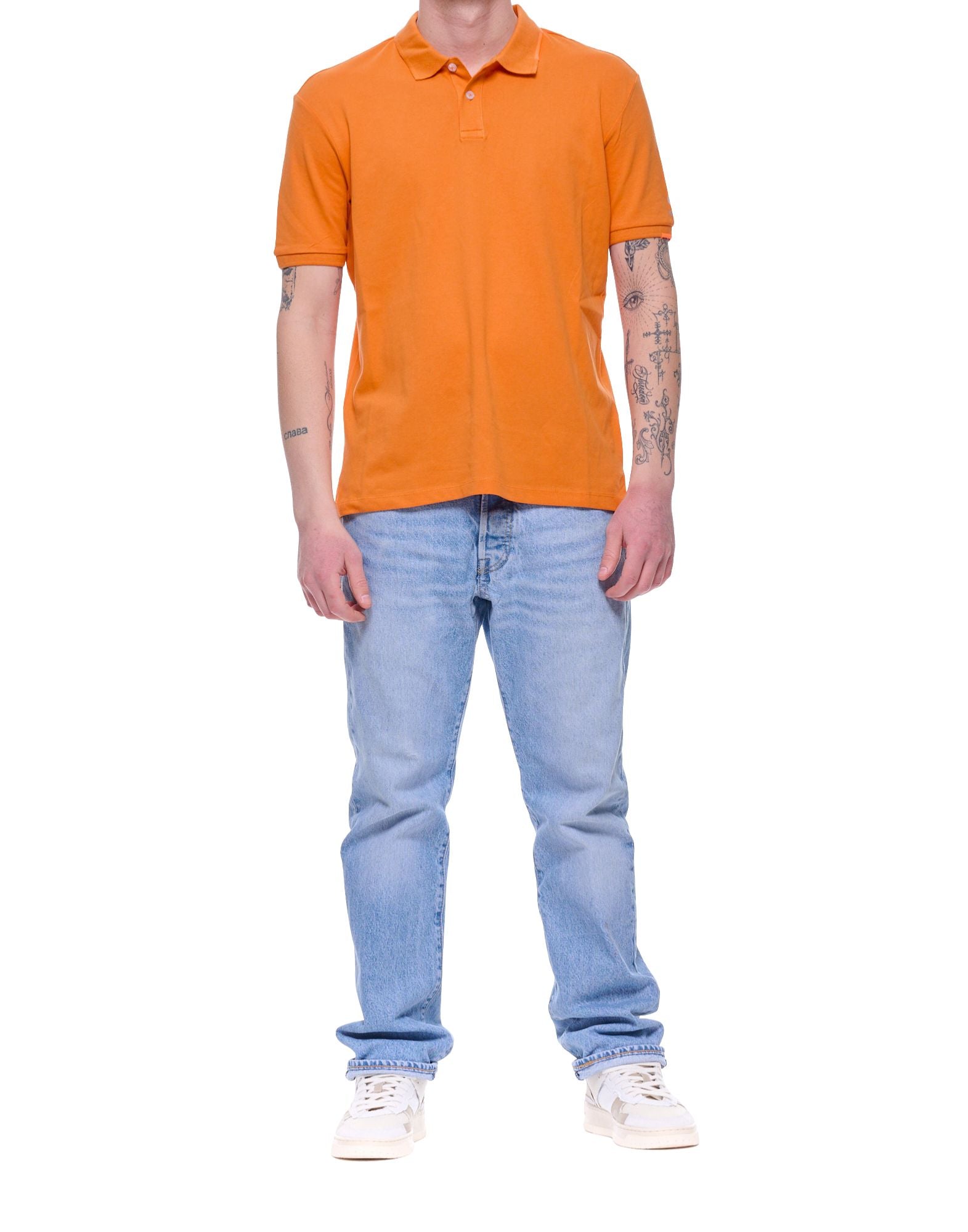 Suns Boards Federico Tag Men’s Stretch Piqué Polo Orange Regular Fit PLS61008U V7 ORANGE