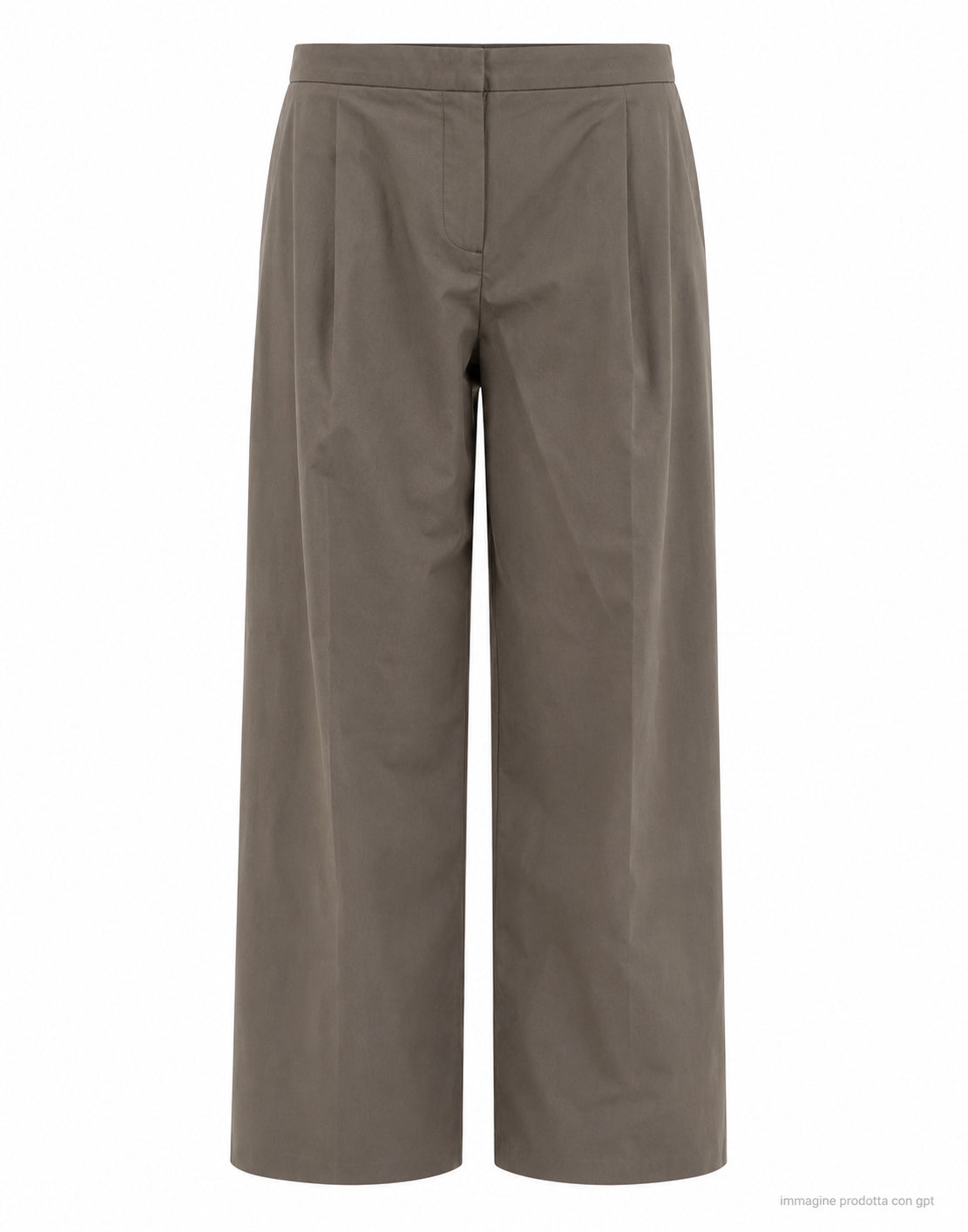 Hevo Torresantandrea Wide-Leg Cotton Trousers in Taupe 070 L713 0615 30W TAUPE